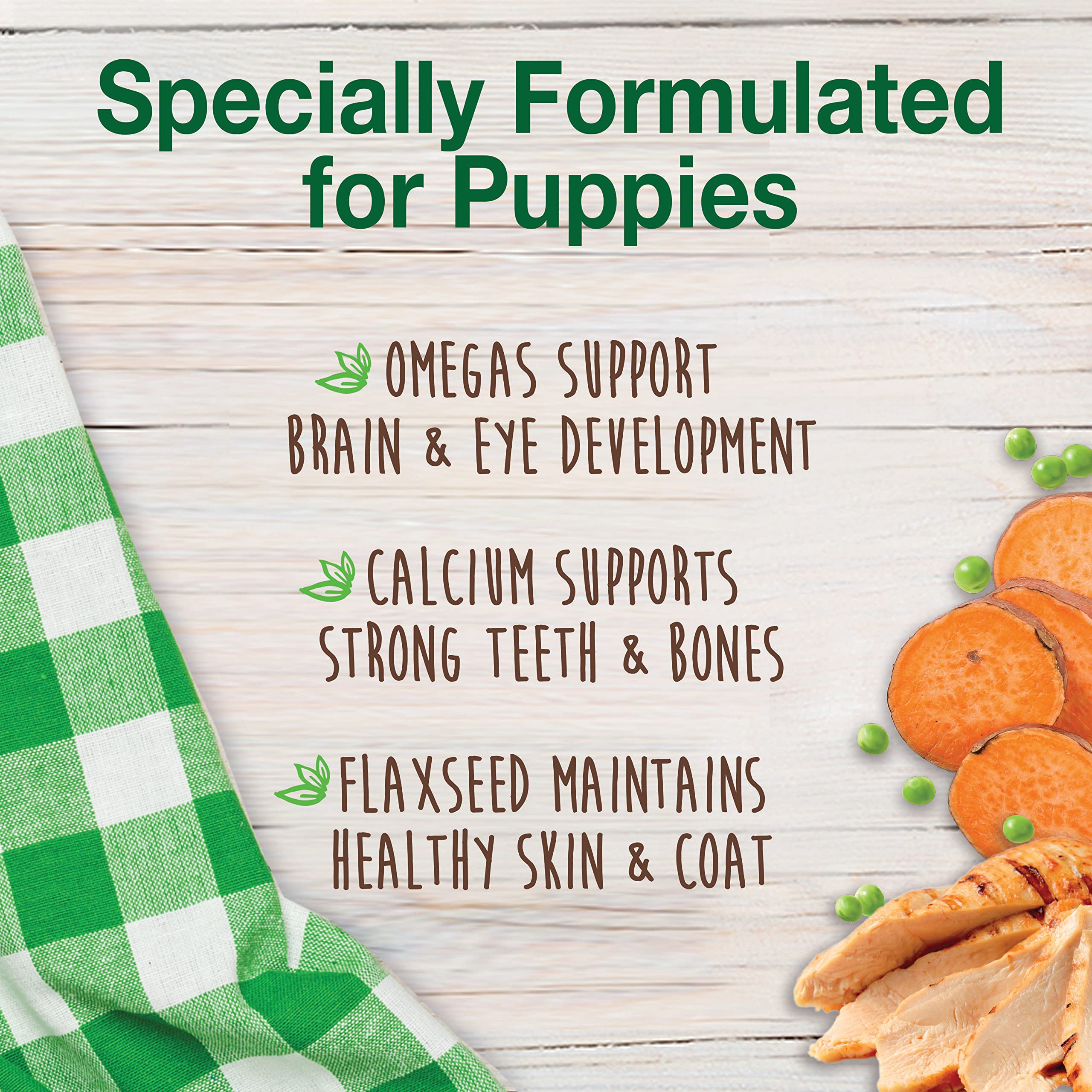 Nylabone Healthy Edibles Natural Puppy Chews Long Lasting Treats for Puppies, Turkey & Sweet Potato Flavor, X-Small/Petite (16 C