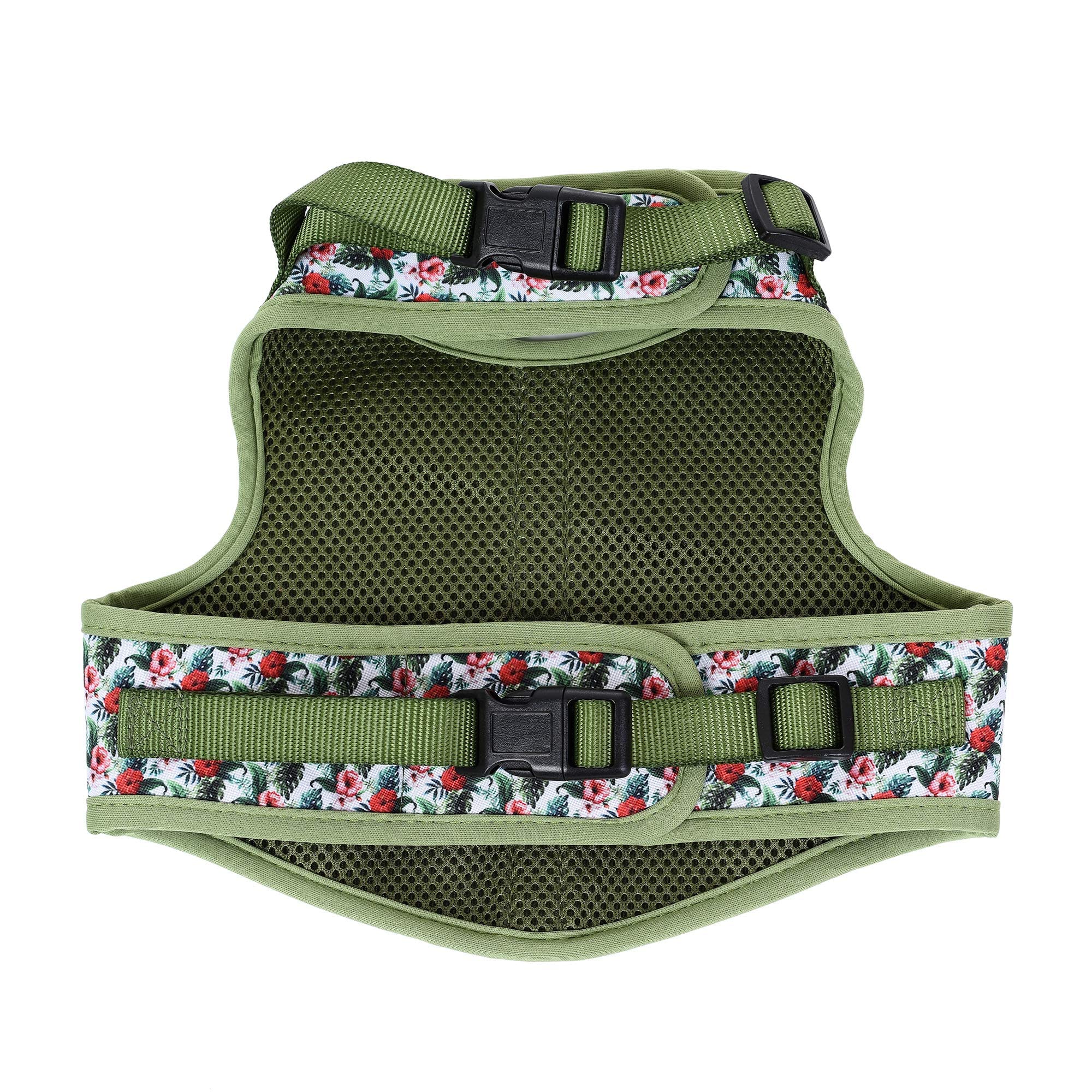 Mile High Life | Easy Get On Air Mesh Vest Harness | Spring Floral Collection | Adjustable Easy Closures Both Neck And Chest |20 Lbs Small Dogs & Cats | Wild Rose | M Chest Size (18'-20')