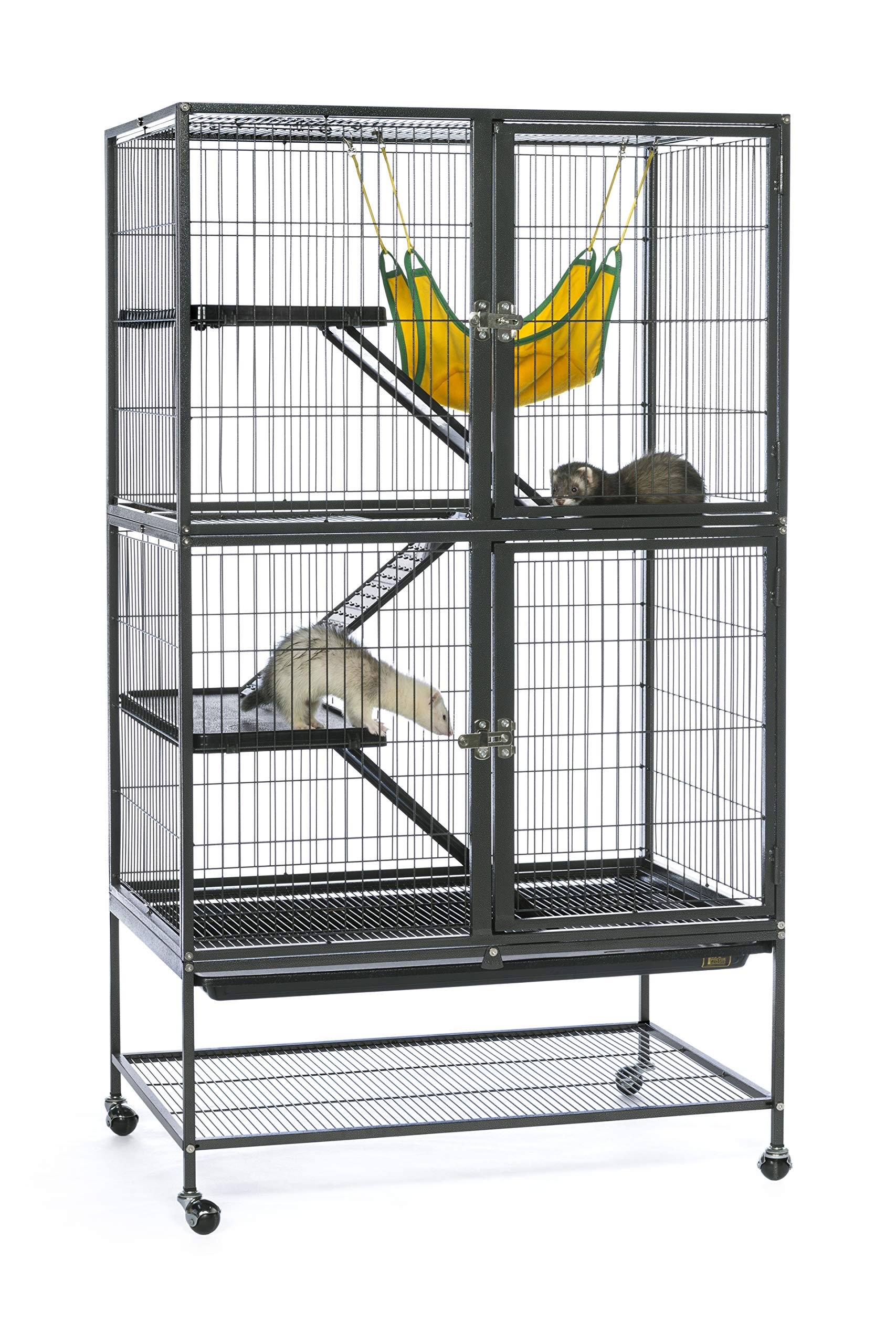Prevue Pet Products 485 Feisty Ferret Home with Stand, Black Hammertone