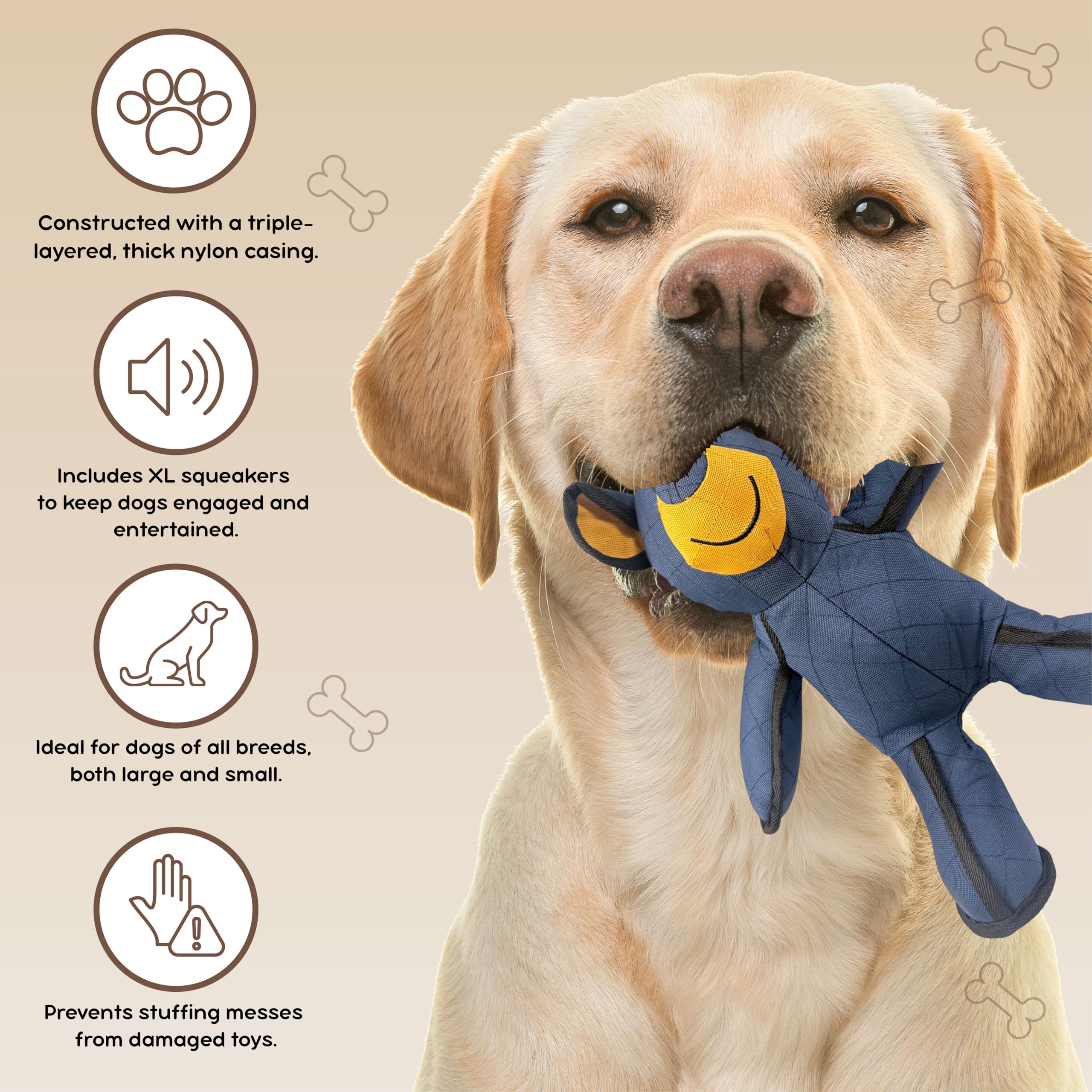 Generic Durable Interactive Bear Dog Toy - Tough Chew Toy with Squeaker for Small & Large Dogs and Cats, Blue, Model 232