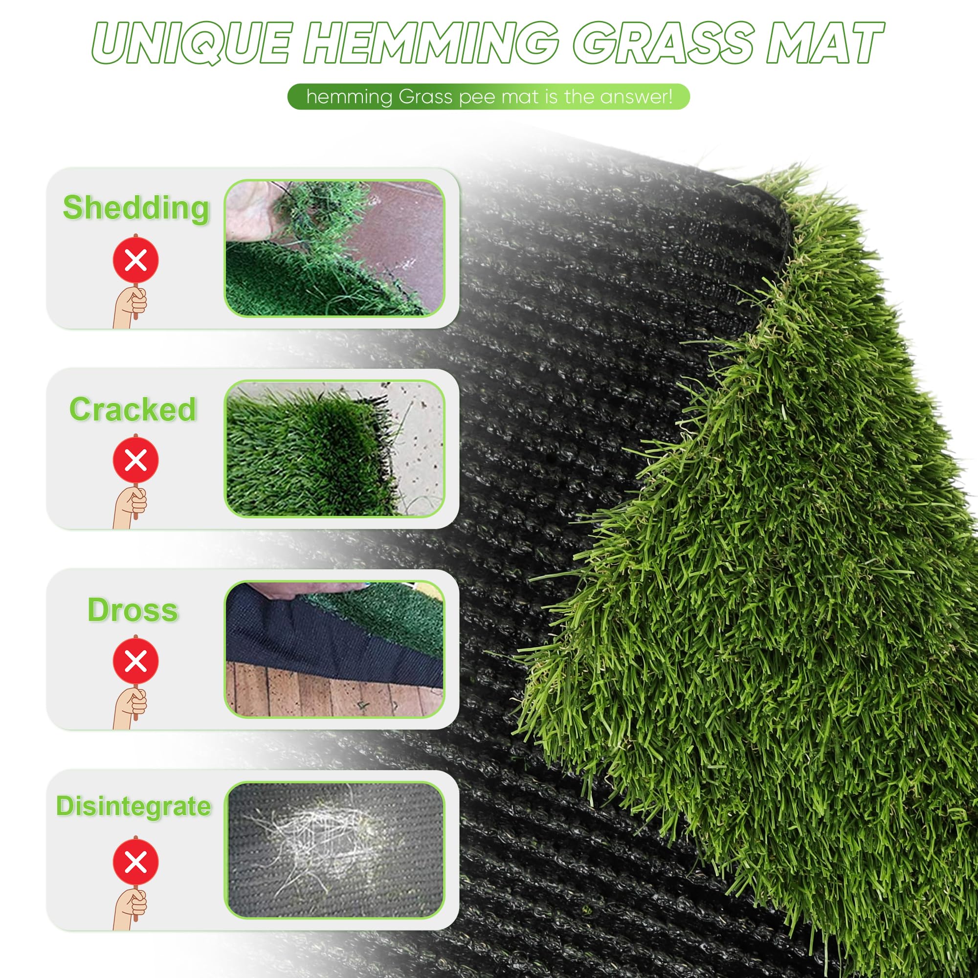 Dog Grass Pad with Tray: Reusable Training Pad with 2-Pack Replaceable Artificial Grass - Quick Absorbent Indoor Portable Dog Pa