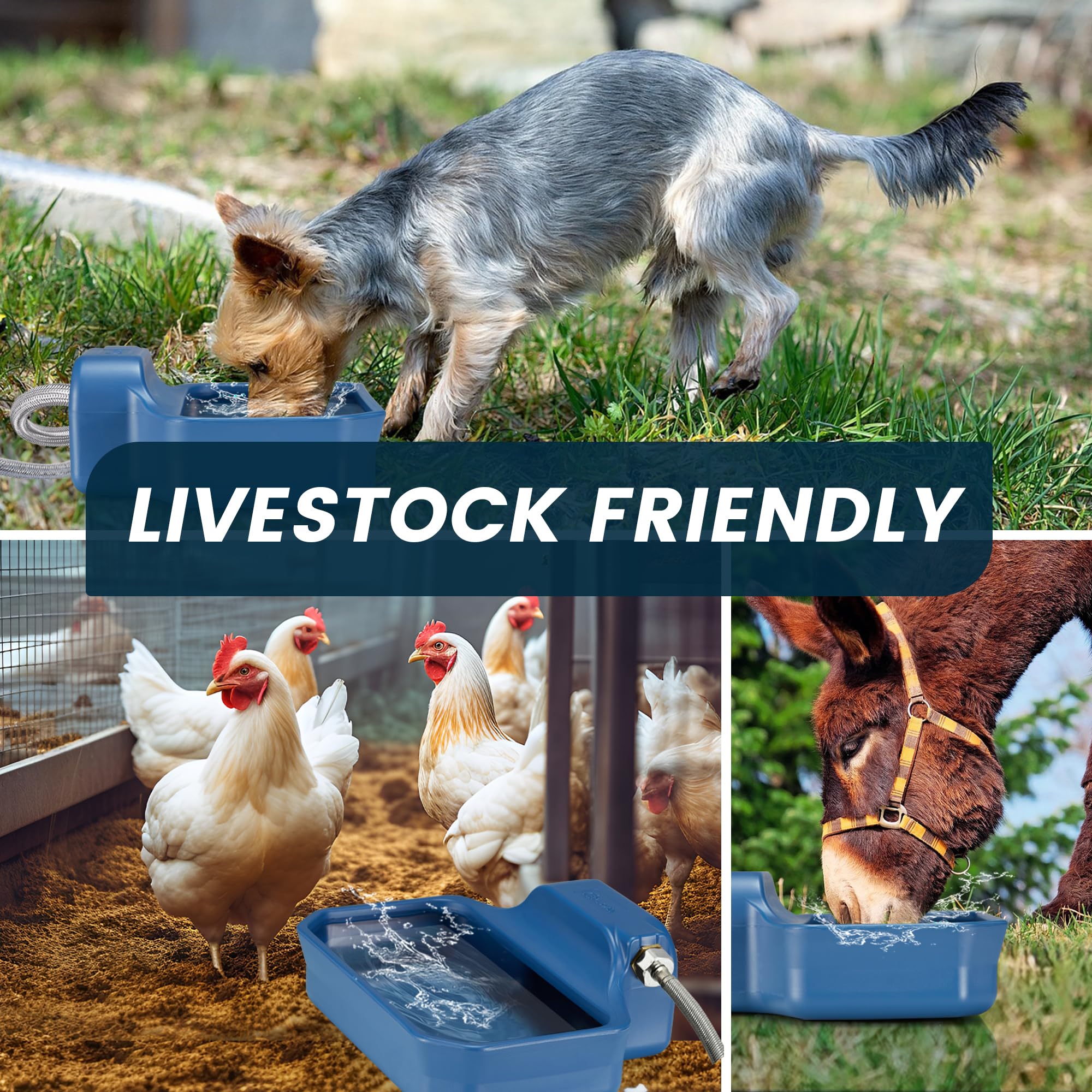 Petimi Automatic Water Dispenser For Dogs/Cats, 1 Gallon Auto-Fill Dog Water Bowl Dispenser For Indoor/Outdoor, Large Water Feed