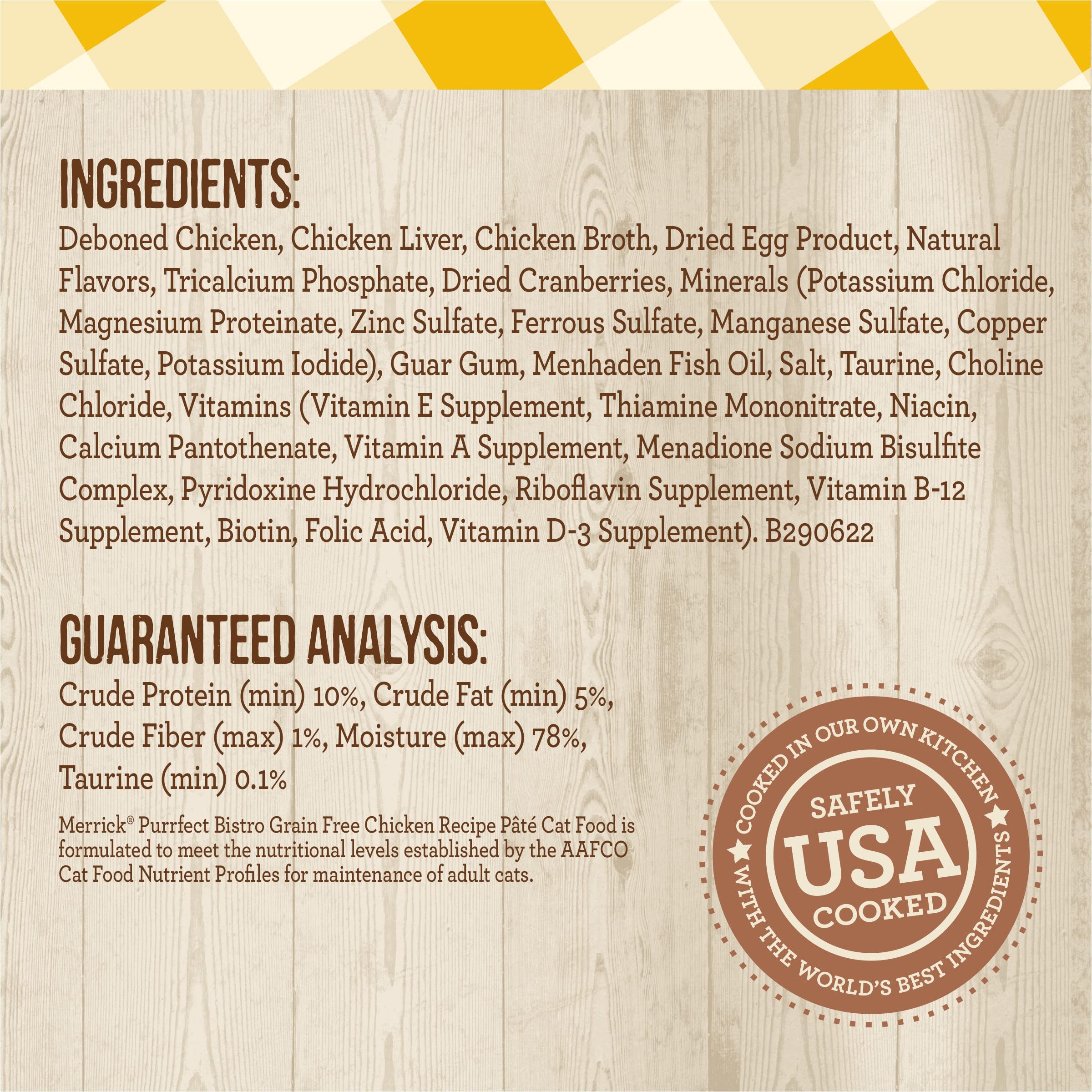 Merrick Purrfect Bistro Grain Free Wet Cat Food, High Protein Chicken, 5.5 oz Cans, Pack of 24