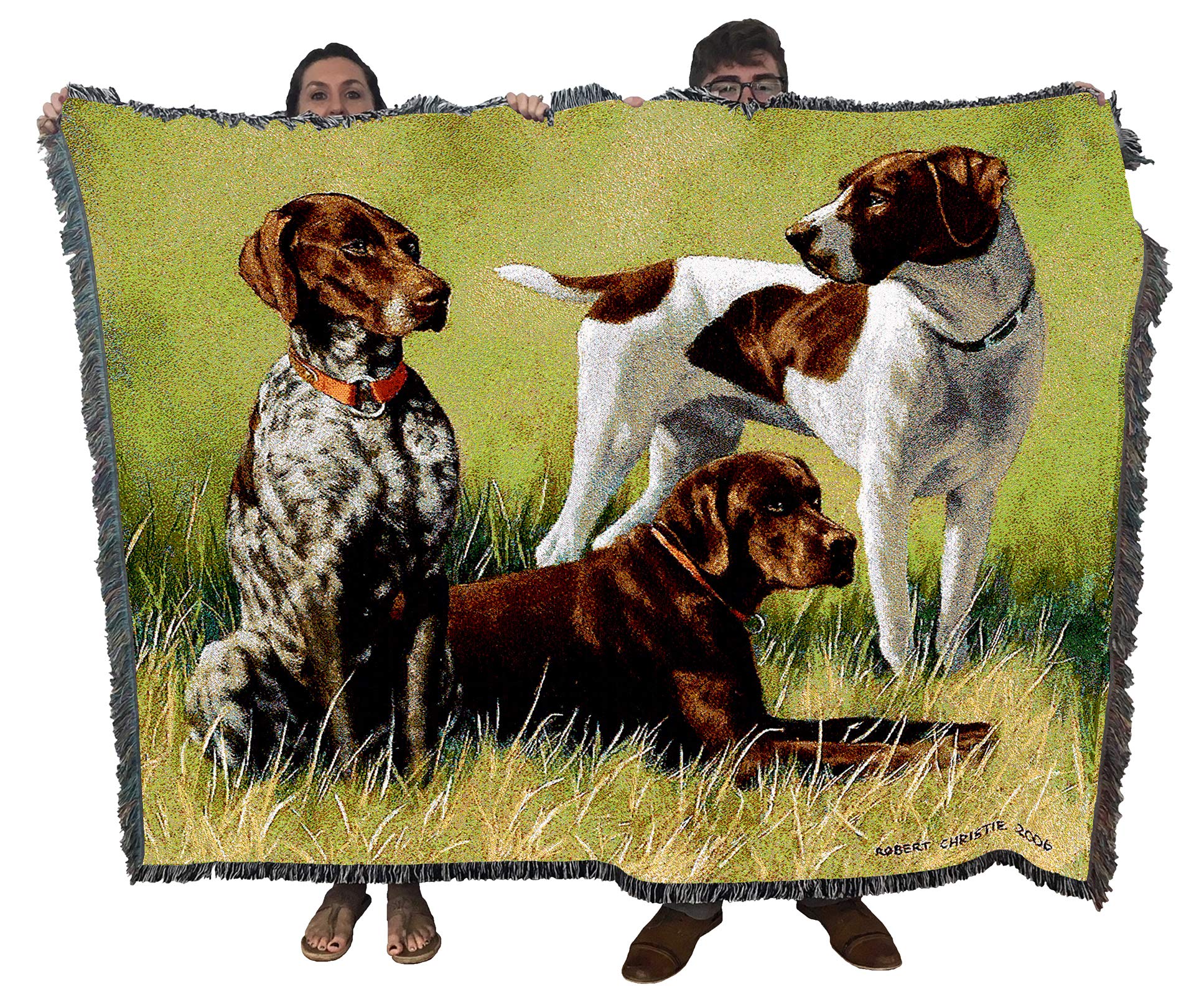 Pure Country Weavers Variations On a Breed Pointers Blanket by Bob Christie - Gift for Dog Lovers - Tapestry Throw Woven from Co