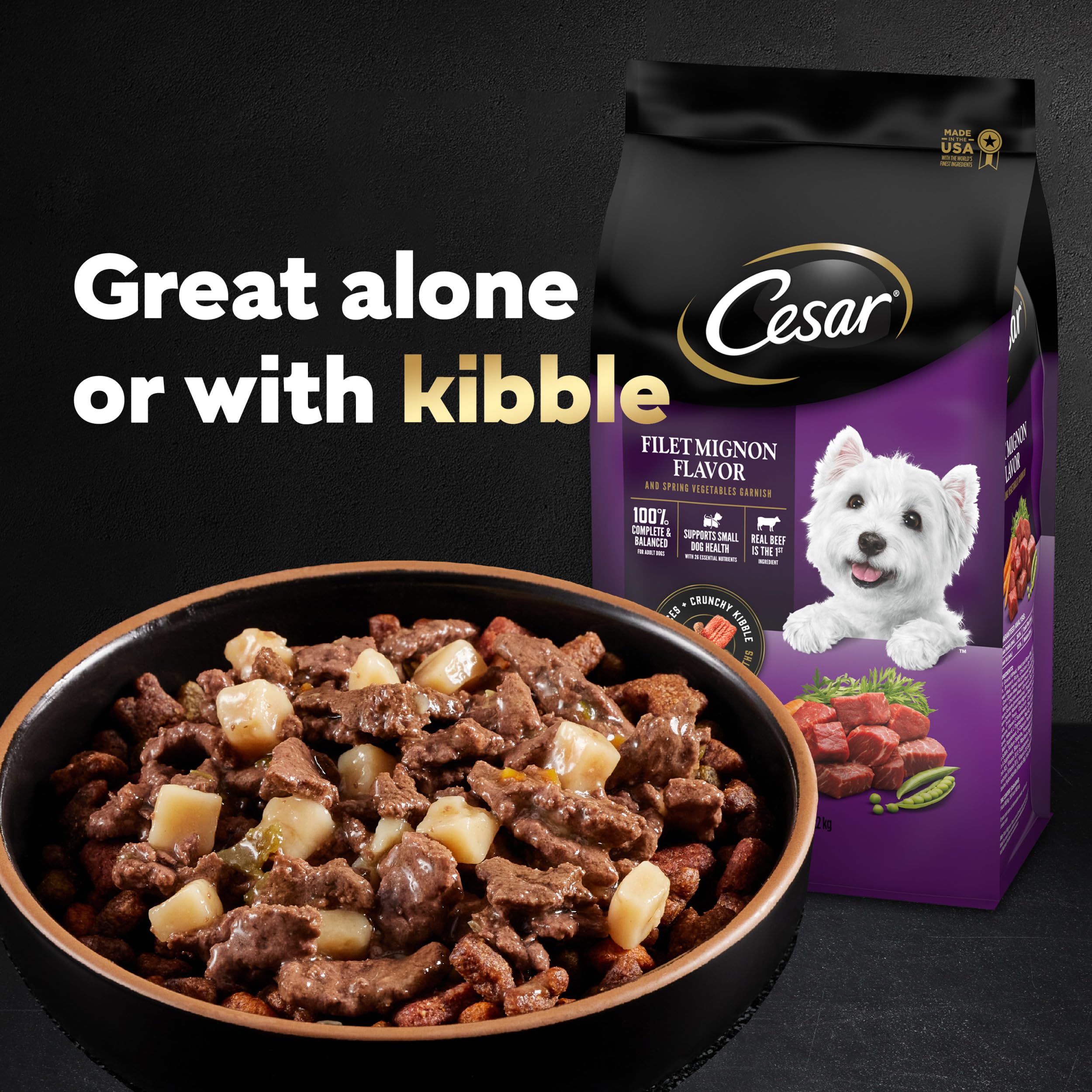 Cesar Home Delights Adult Wet Dog Food, Beef Stew, 3.5 oz. (24 Count, Pack of 1)