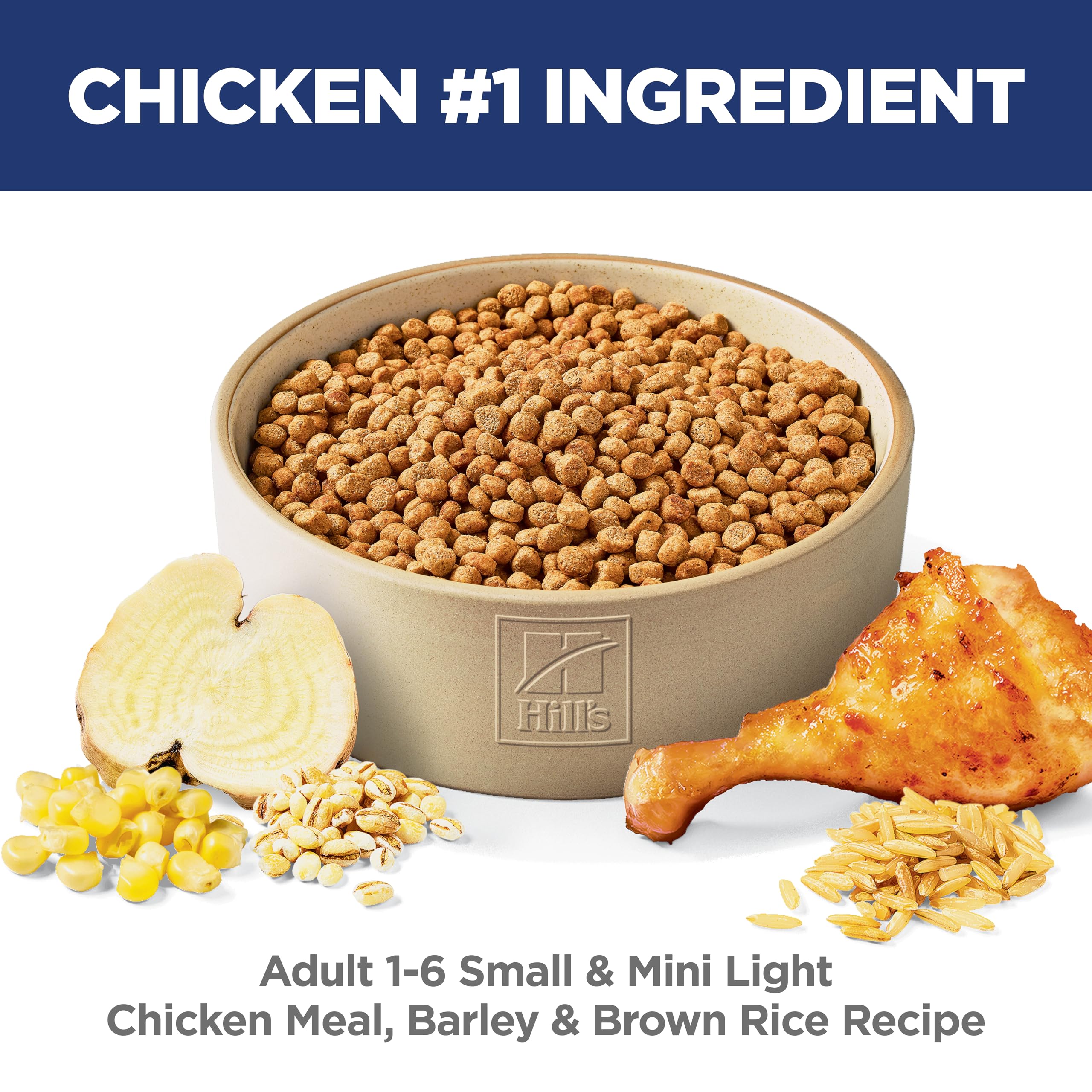 Hills Science Diet Light , Adult 1-6, Small & Mini Breeds Weight Management Support, Dry Dog Food, Chicken & Barley, 4.5 lb Bag