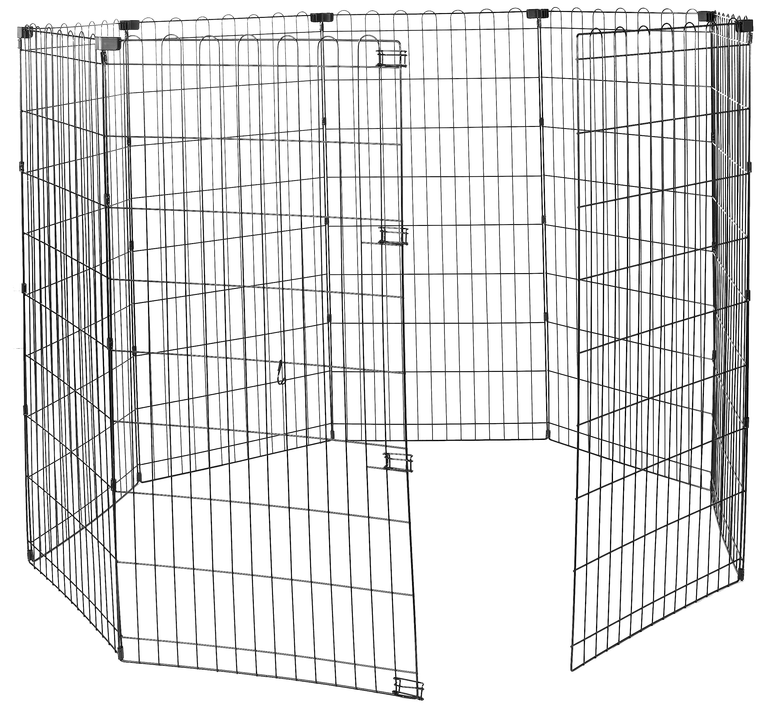 Amazon Basics Foldable Octagonal Metal Exercise Dog Playpen - Indoor/Outdoor, No Door, Extra Large (8 Panels, 24 X 48), Easy To 