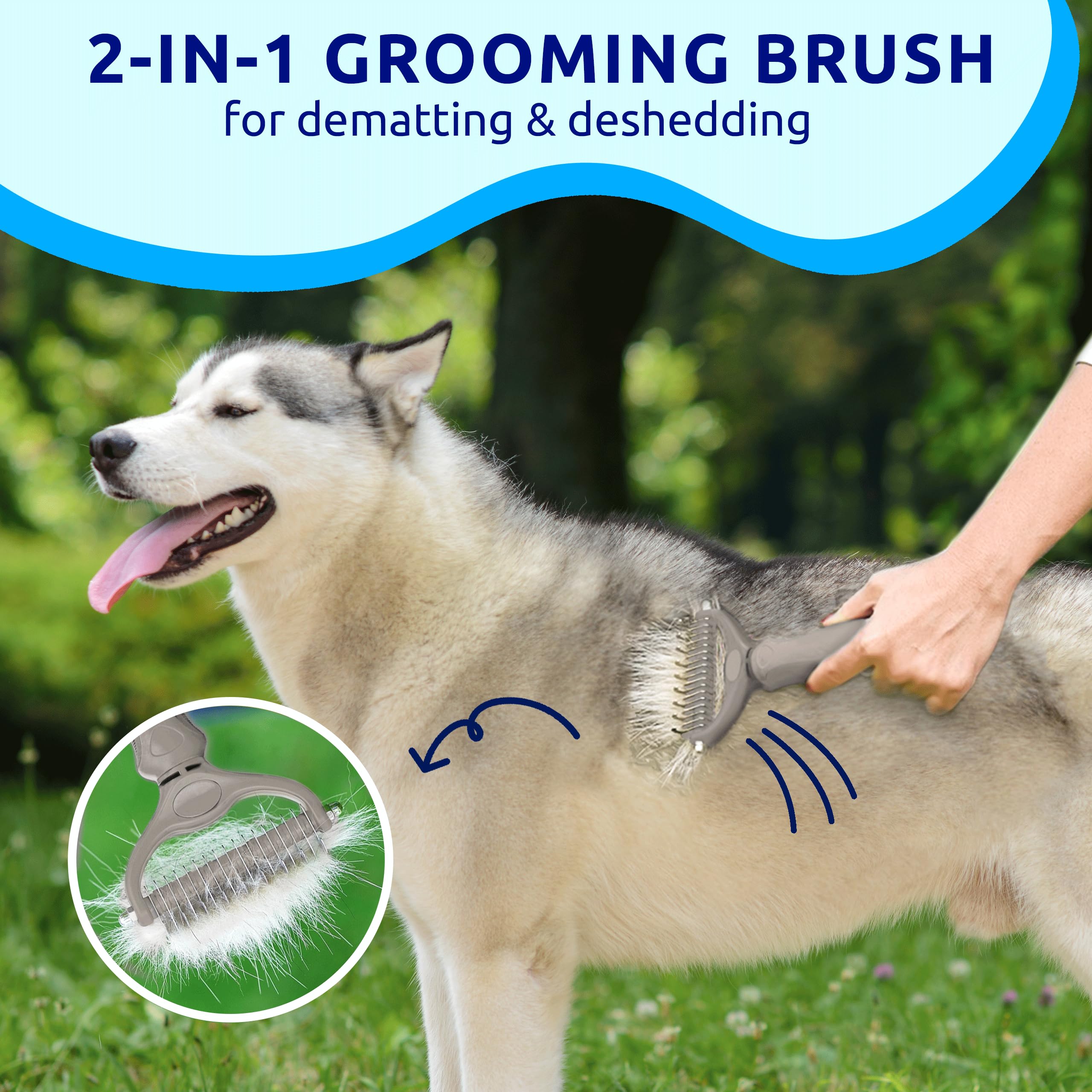 Pat Your Pet Deshedding Dog Brush For Shedding - Cat Brushes For Indoor Cats, Double-Sided Cat Brush Deshedding & Grooming Tool