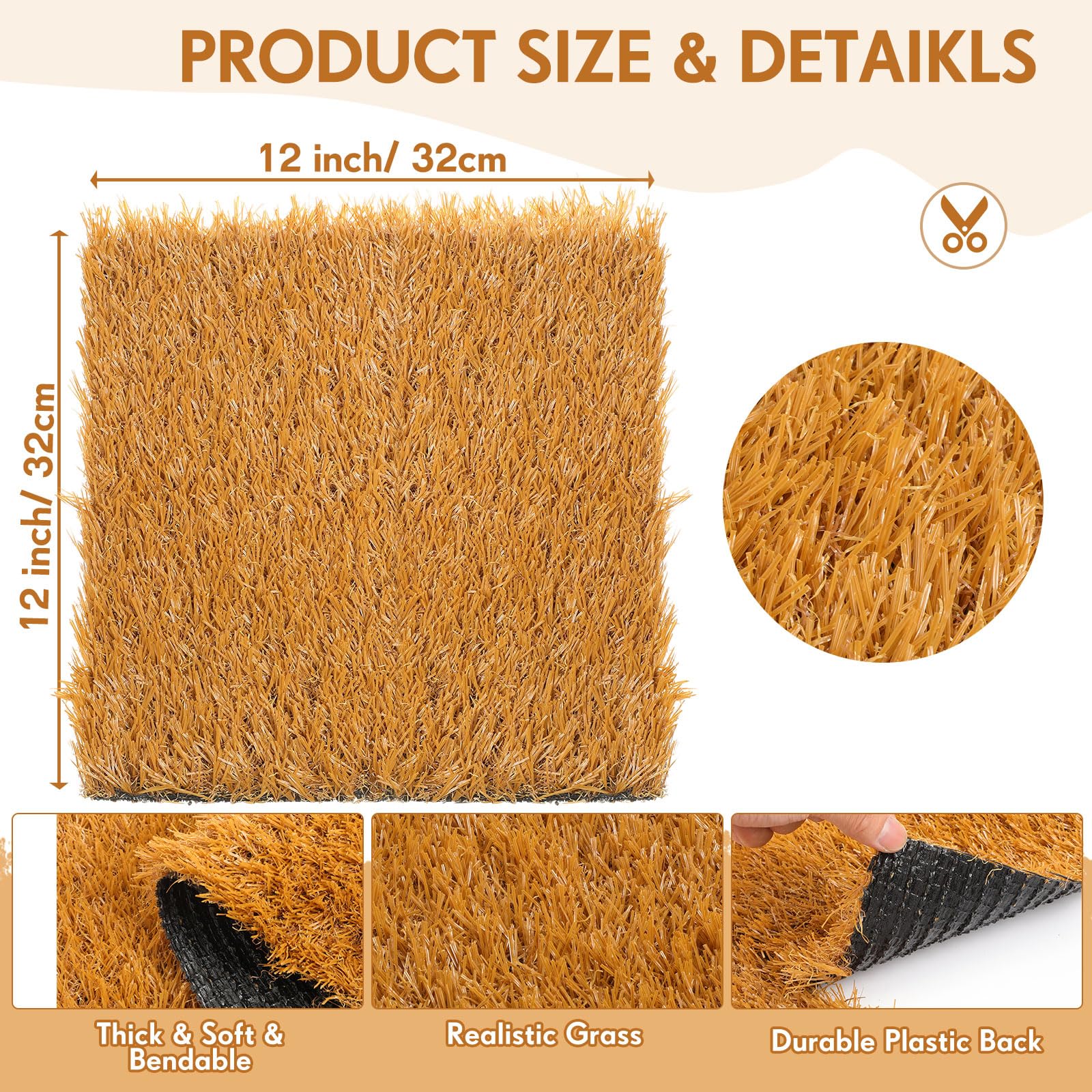 Teenyyou 18 Pack Chicken Nesting Box Pads, 13 x 13 x 1.18 Inch Washable Nesting Pad for Chicken Coop, Artificial Grass Rug Carpe