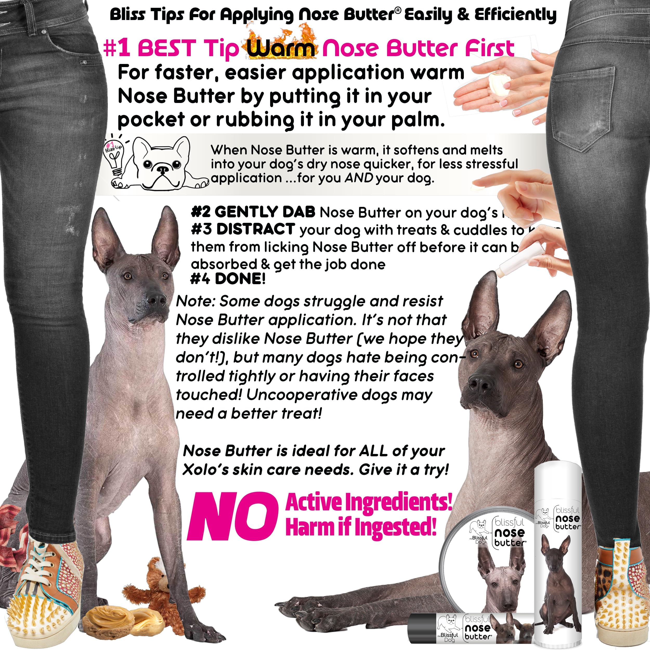 The Blissful Dog Xoloitzcuintli Unscented Nose Butter - Dog Nose Butter, 0.50 Ounce