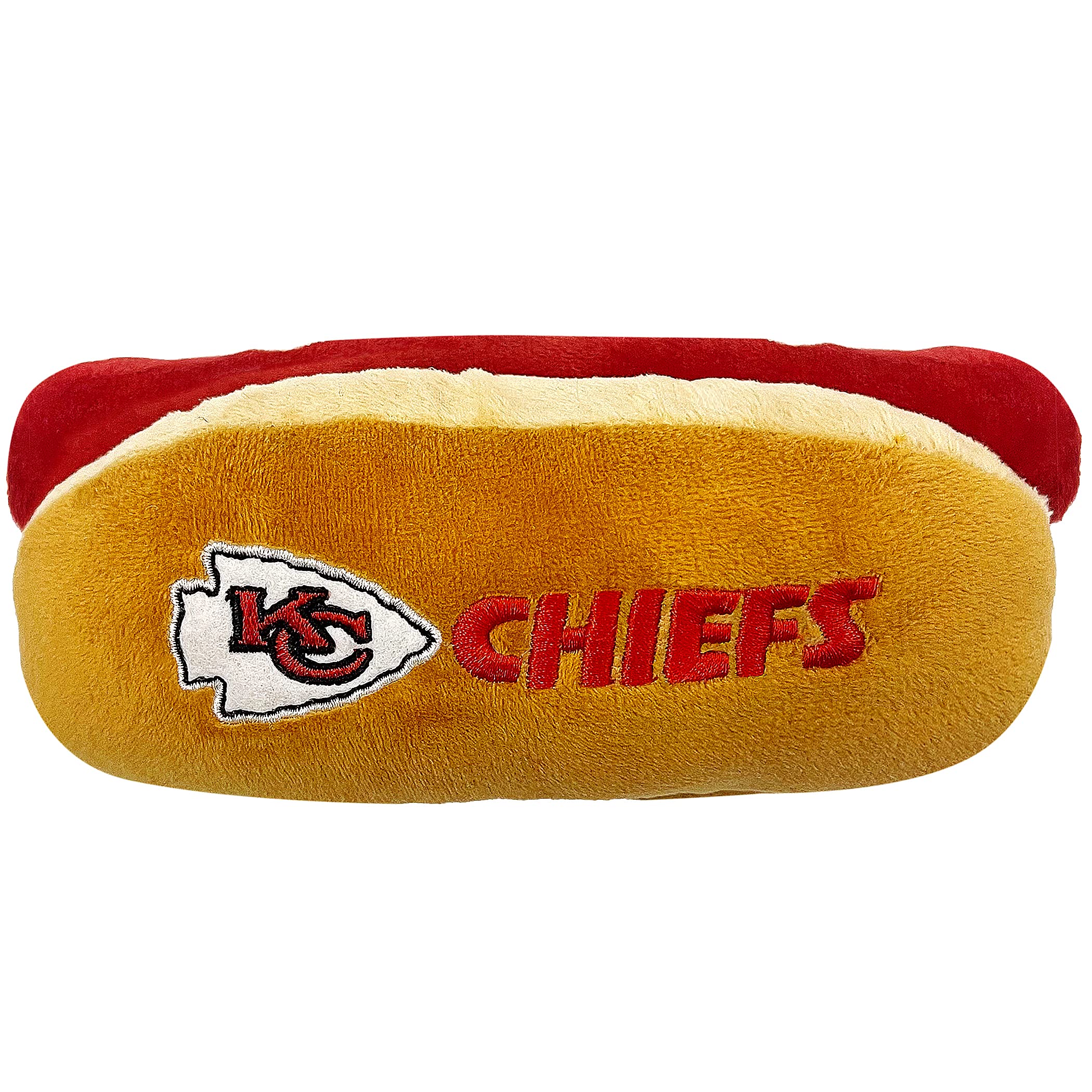 Pets First NFL Kansas City Chiefs HOT Dog Plush Dog & CAT Squeak Toy - Cutest HOT-Dog Snack Plush Toy for Dogs & Cats with Inner