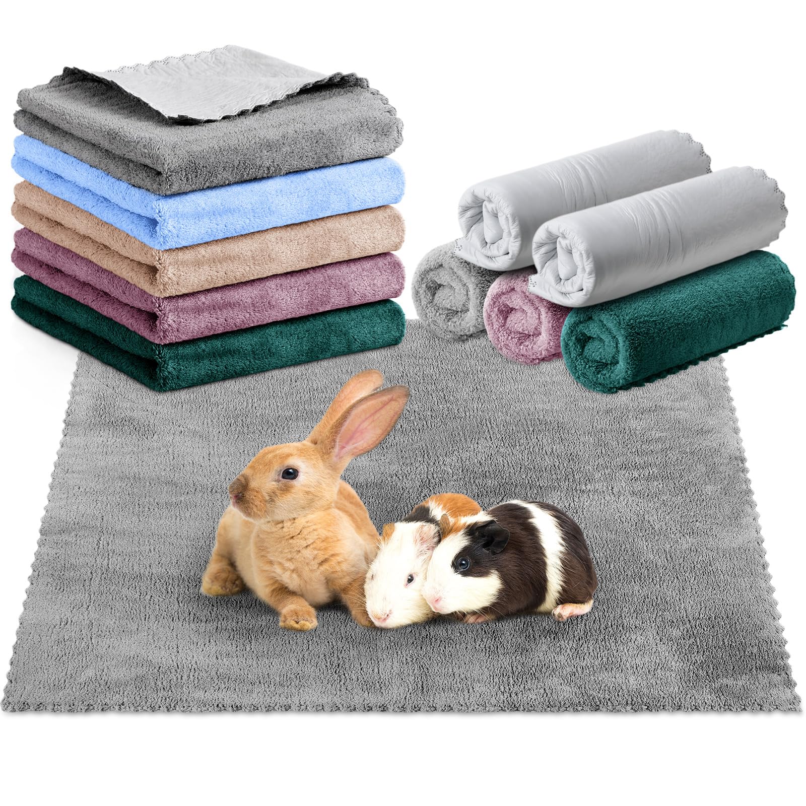 Smoothnovelty 5 Pcs Waterproof Guinea Pig Blankets Washable Small Animal Pee Pad Pet Blanket Sleep Bedding Mats Absorbent Guinea