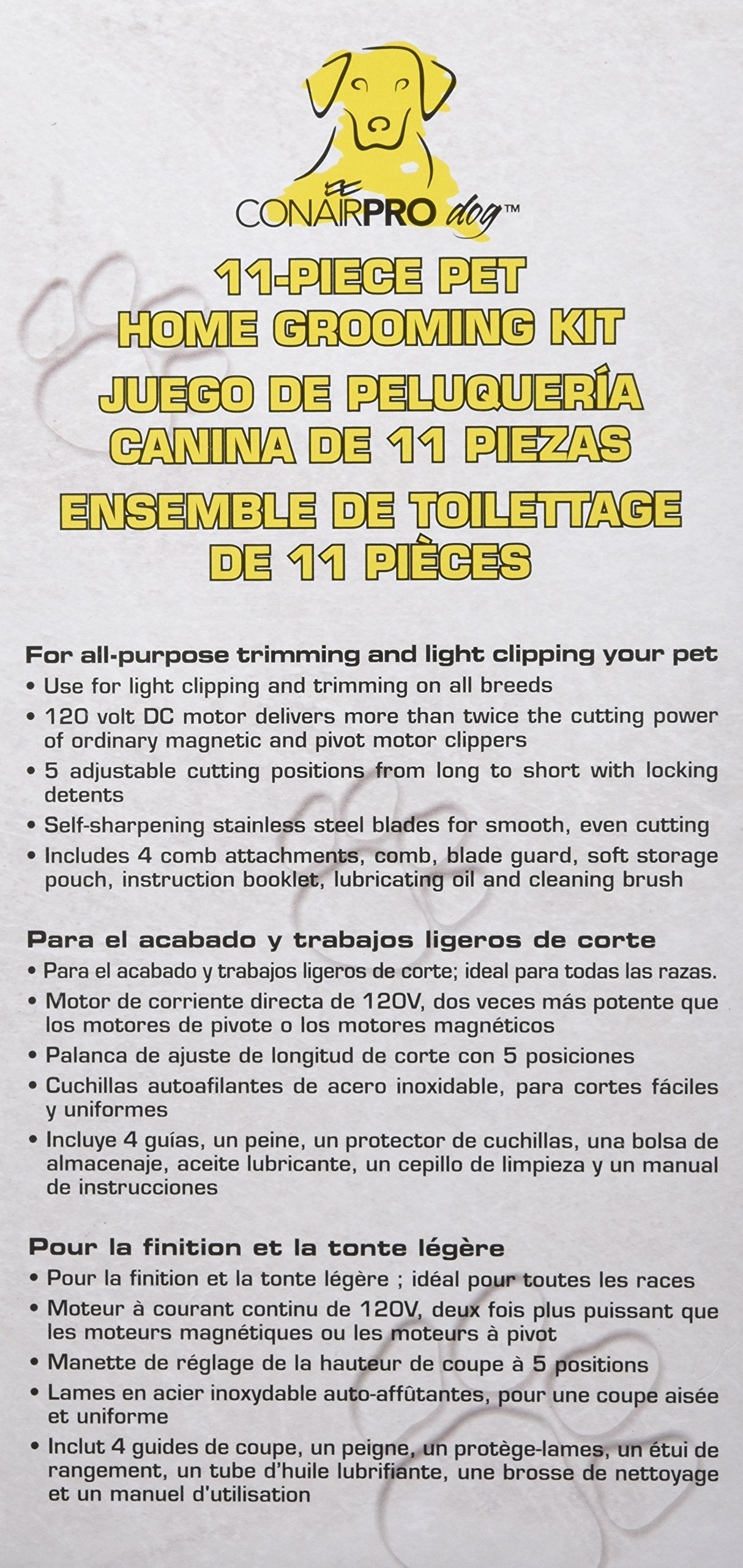 Conairpro Dog & Cat 10-Piece Home Grooming Kit