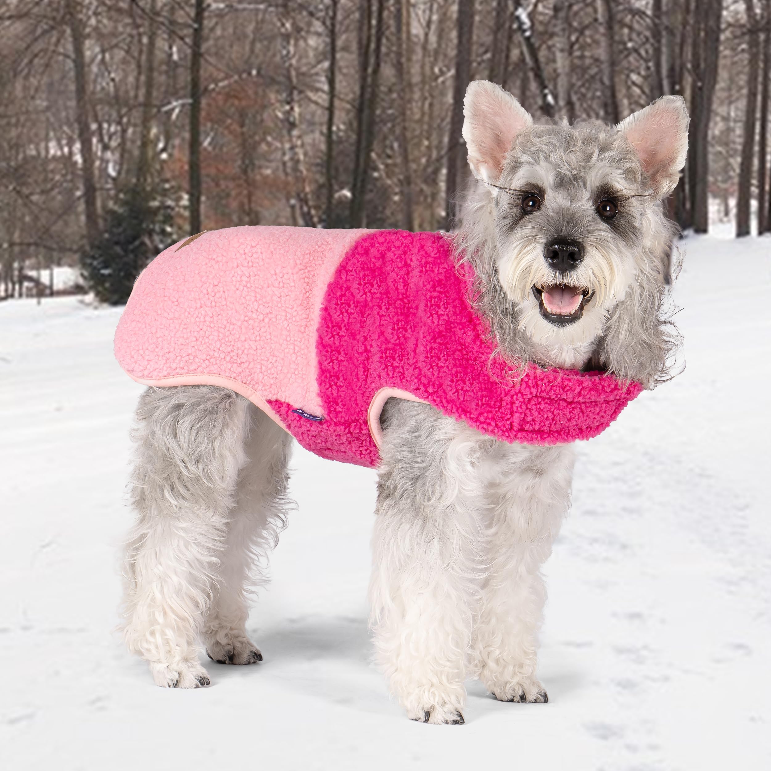 Cyeollo Warm Dog Coat Sherpa Dog Winter Coat, Reversible Fleece Dog Jackets Sweater Vest For Small Medium Dogs Male With Leash H