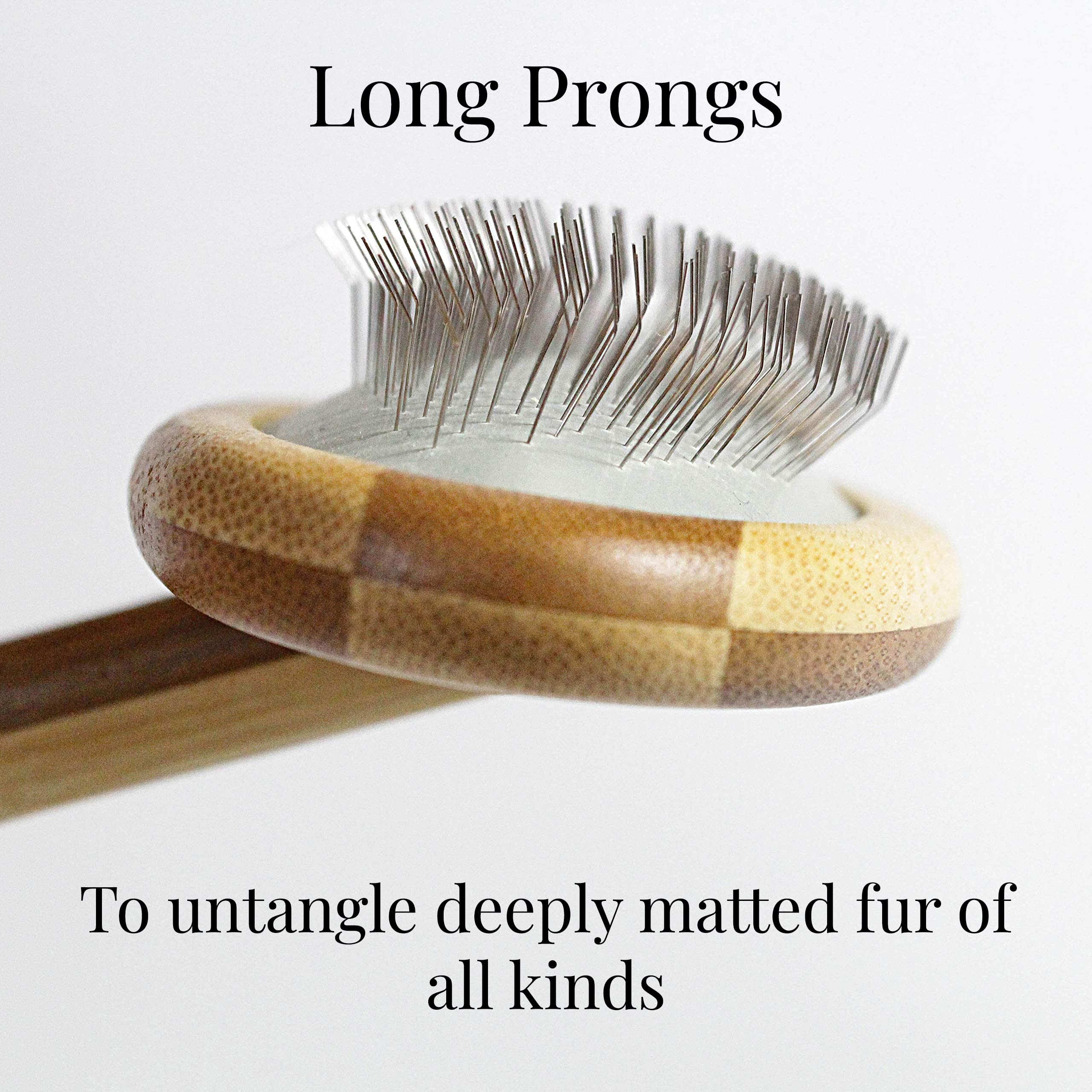 Outlavish Sheepskin Wool Wire Brush Rug Cleaner Bamboo Slicker Carding, Unmats Fur & Restores Like New, Longer Prongs, Stronger