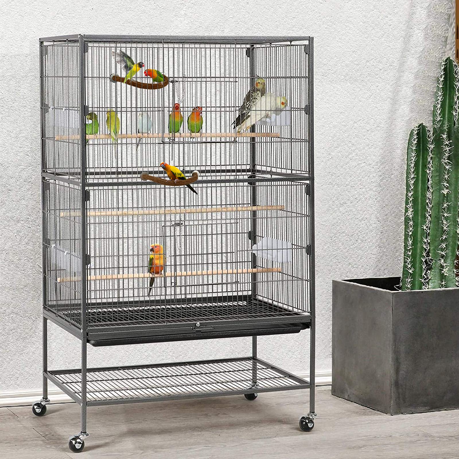 Rypet Parrot Bird Natural Wood Stand Perch Swing, U Shape