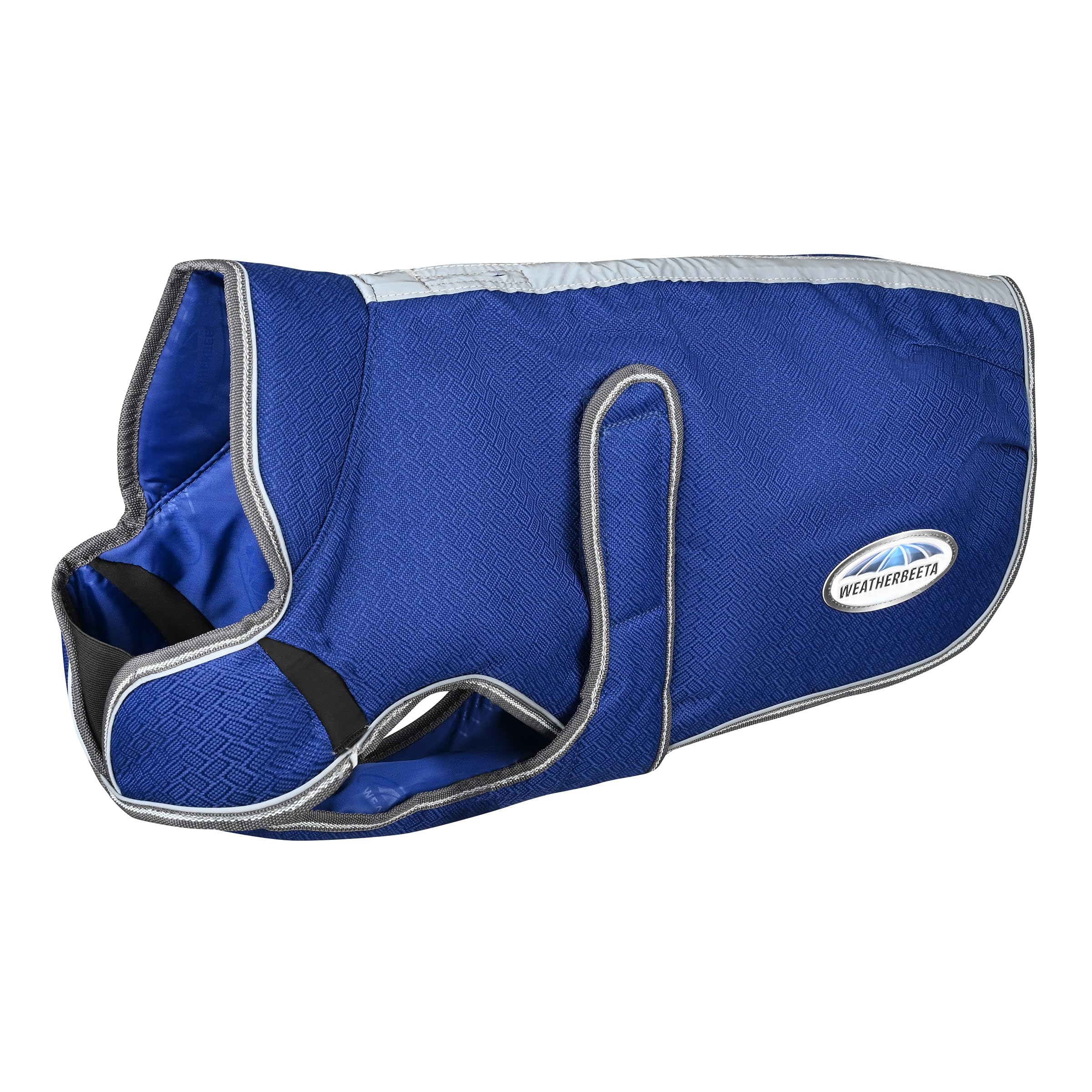 Weatherbeeta Comfitec Premier Free Parka Deluxe Dog Coat Medium, Dark Blue/Grey/White, 18''