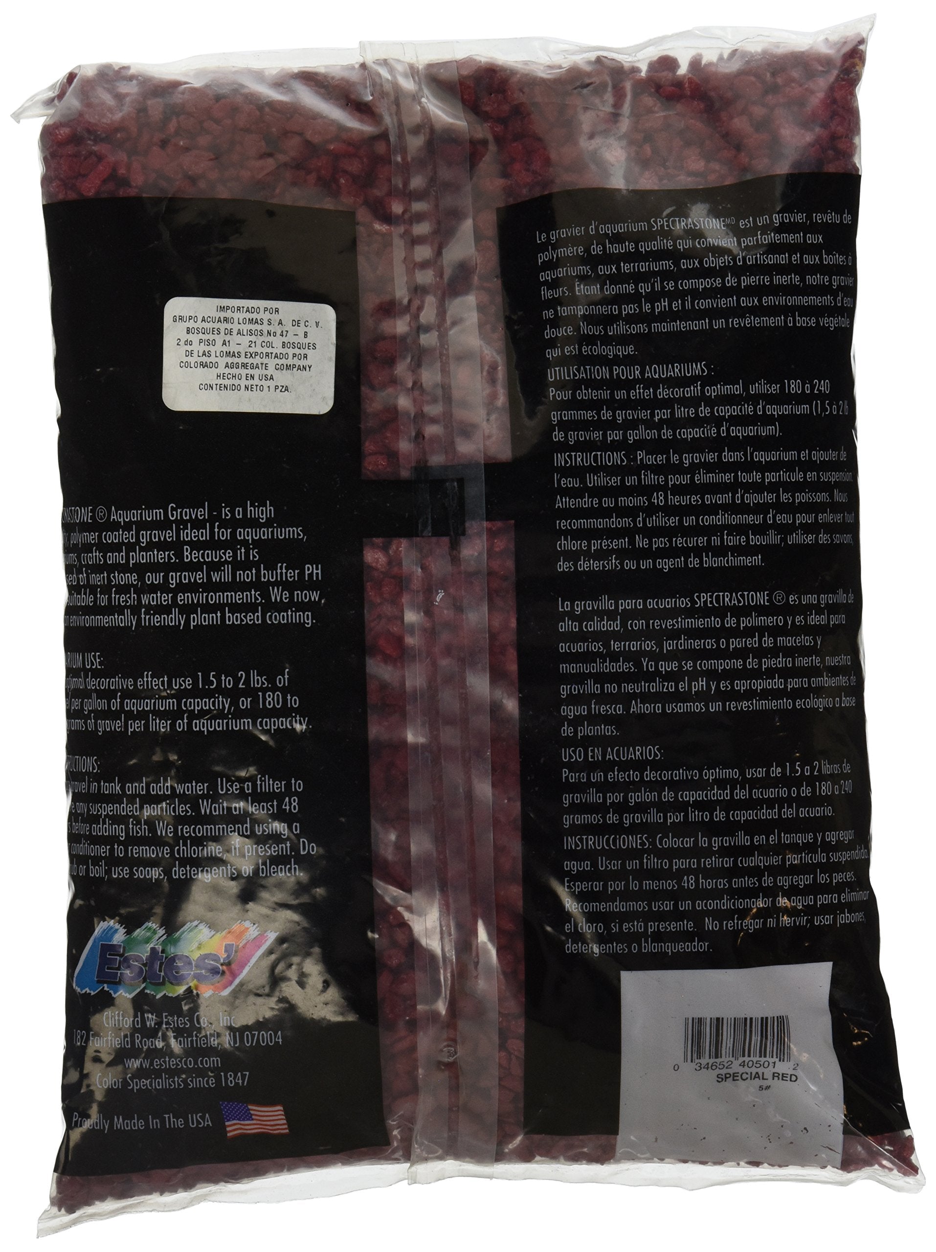 Spectrastone Special Red Aquarium Gravel For Freshwater Aquariums, 5-Pound Bag
