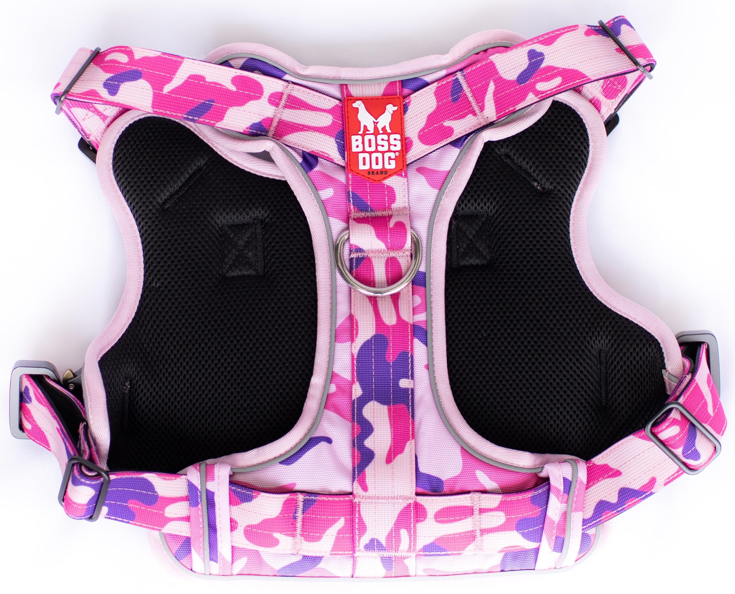 Boss Dog Tactical Harness, Pink Camo, Large