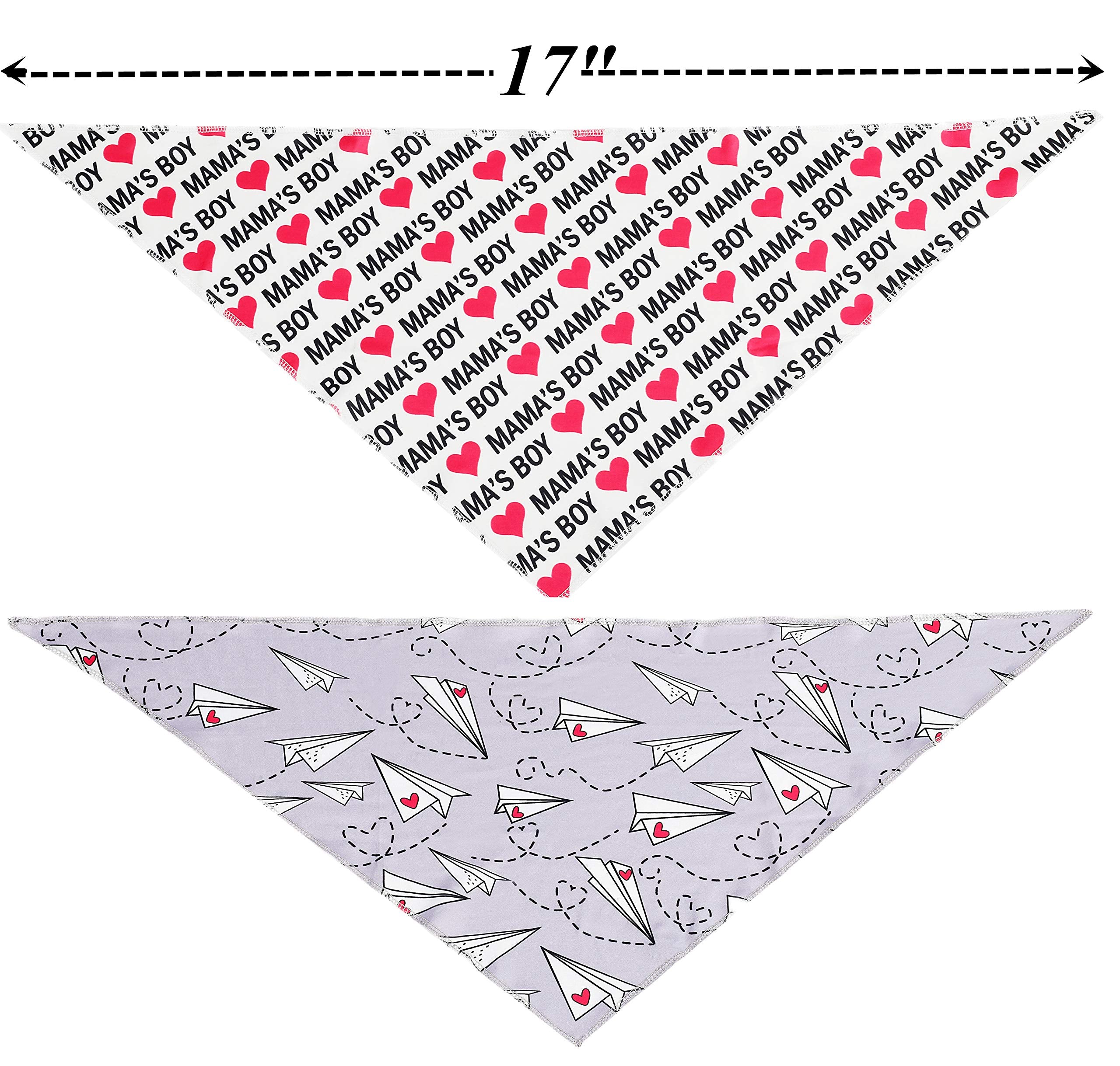 Boombone Dog Valentines Day Bandana 2 Pack,Triangle Bibs Pet Scarf For Puppy Cat Small Dogs