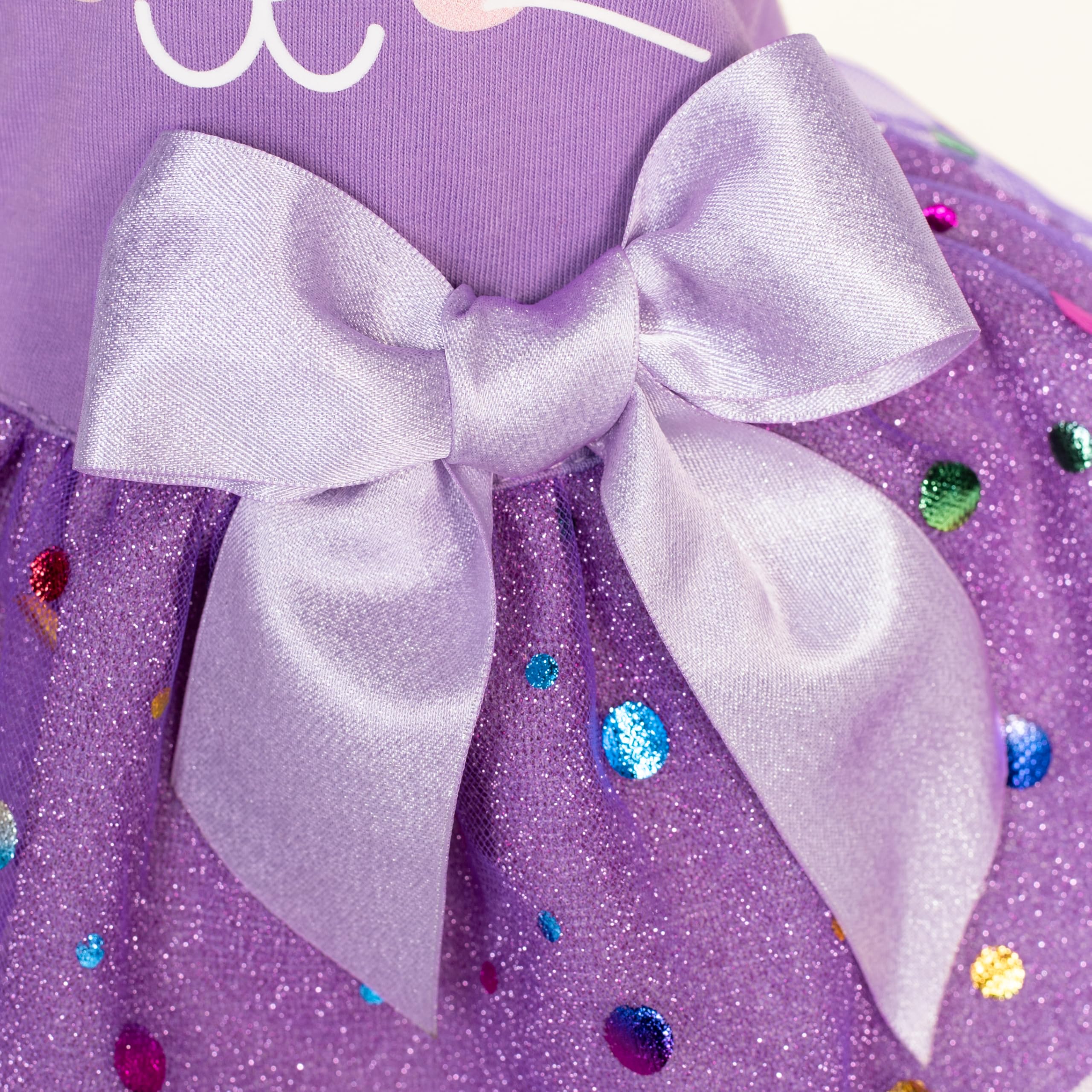 Fitwarm Easter Bunny Dog Dress, Holiday Dog Clothes For Small Dogs Girl, Pet Easter Outfit, Purple, White, Xs