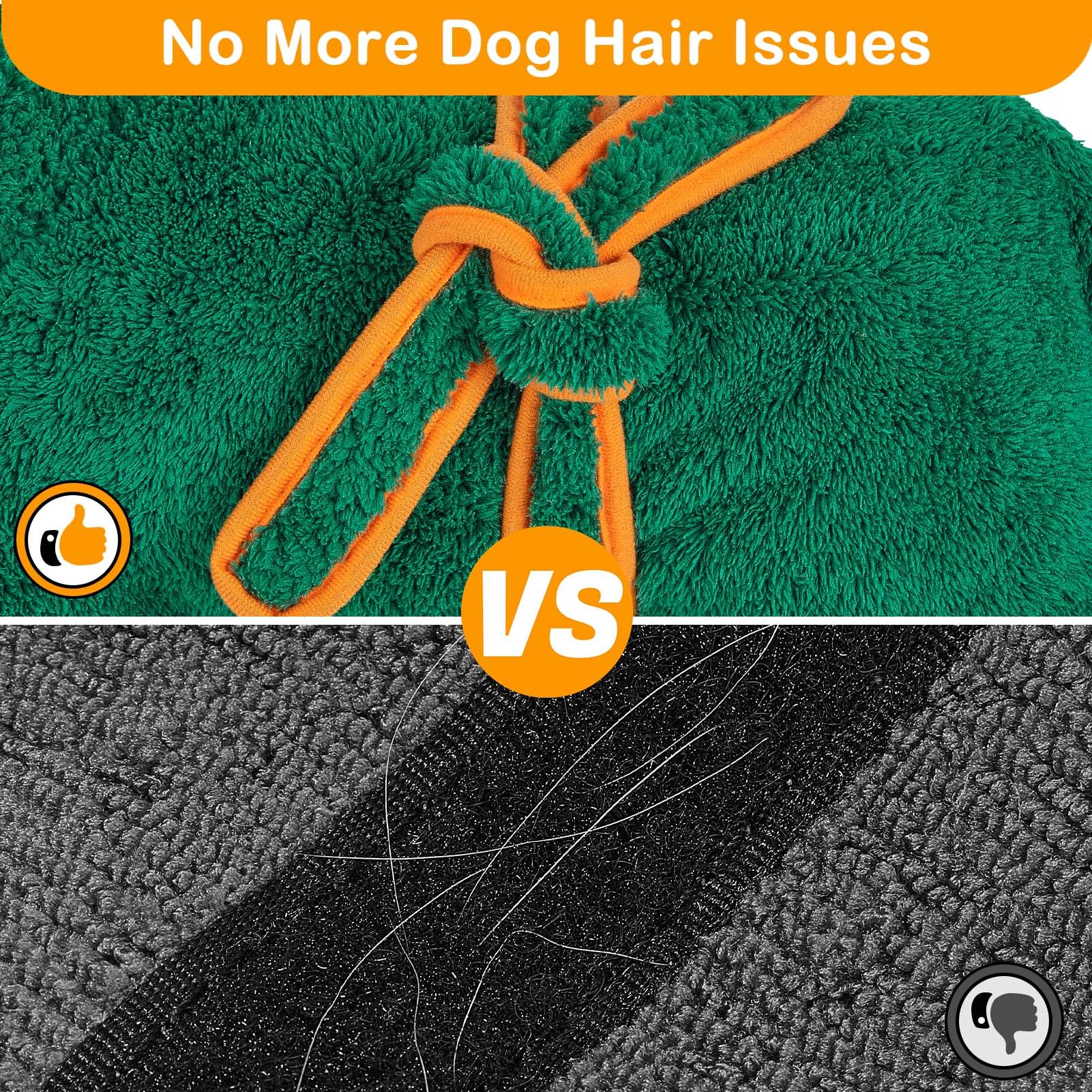 Bienbee Soft Dog Bathrobe,Super Absorbent & Quick-Drying Dog Robe With Hood, Cozy Drying Coat For After Bath, Green M