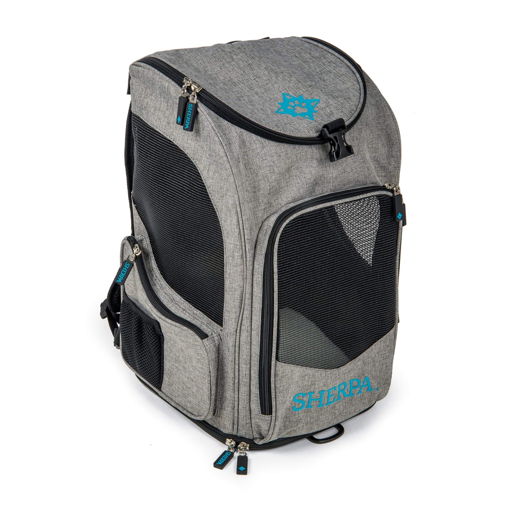 Sherpa 2-in-1 Backpack Travel Pet Carrier, Airline Approved & Guaranteed On Board - Gray, Medium (Brick & Mortar Version)