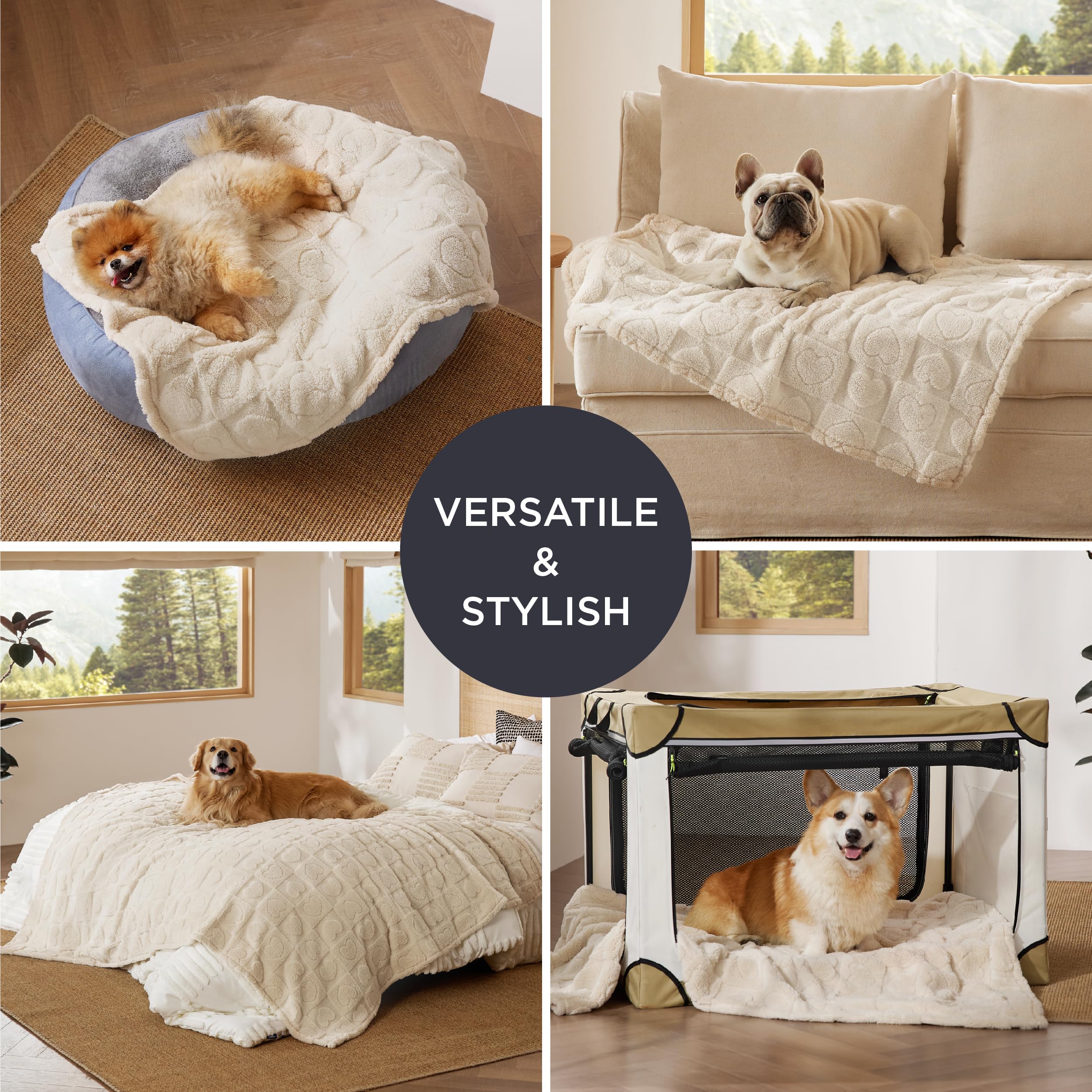 Bedsure Dog Blankets For Large Dogs Washable - Fluffy Fuzzy Cat Puppy Blanket For Couch With Premium 300Gsm Coral Fleece Soft Fo