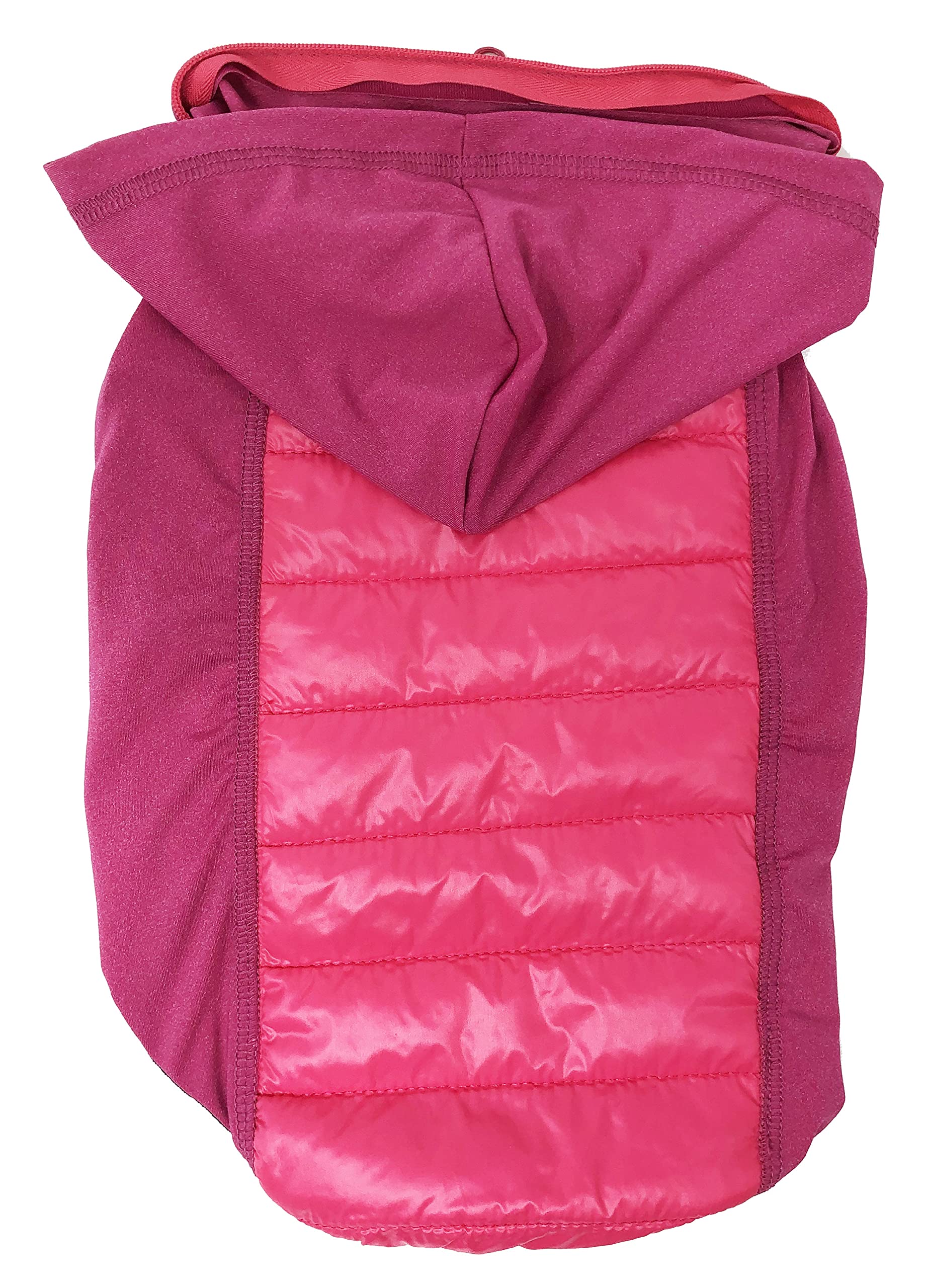 Pet Life Apex Lightweight Hybrid Stretch And Quick-Dry Dog Coat With Pop Out Hood, Lg, Pink