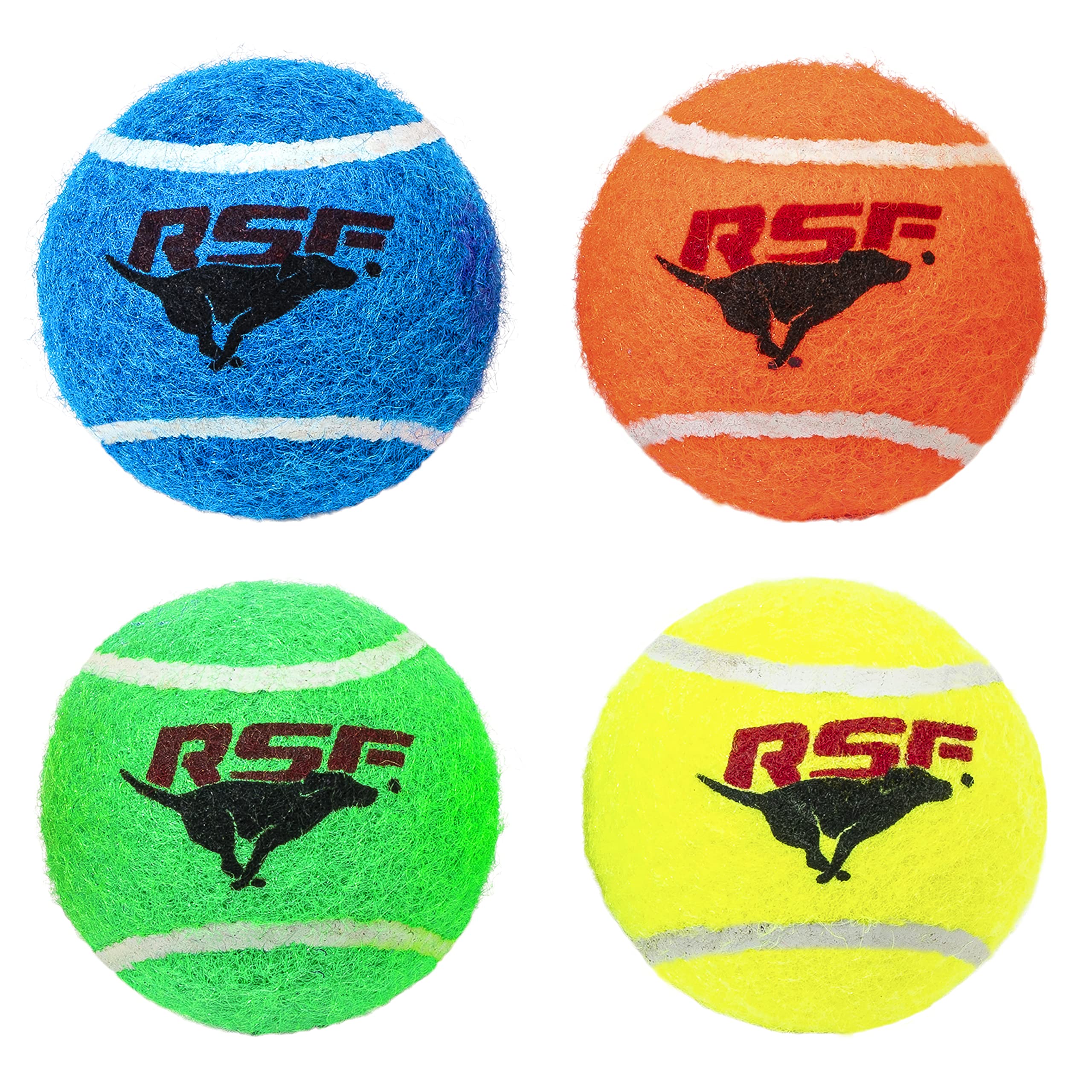 Franklin Pet Supply Co. RSF Squeak Mini 1.75'' Tennis Balls - 4 Pack - for Small Dogs - Floats in Water