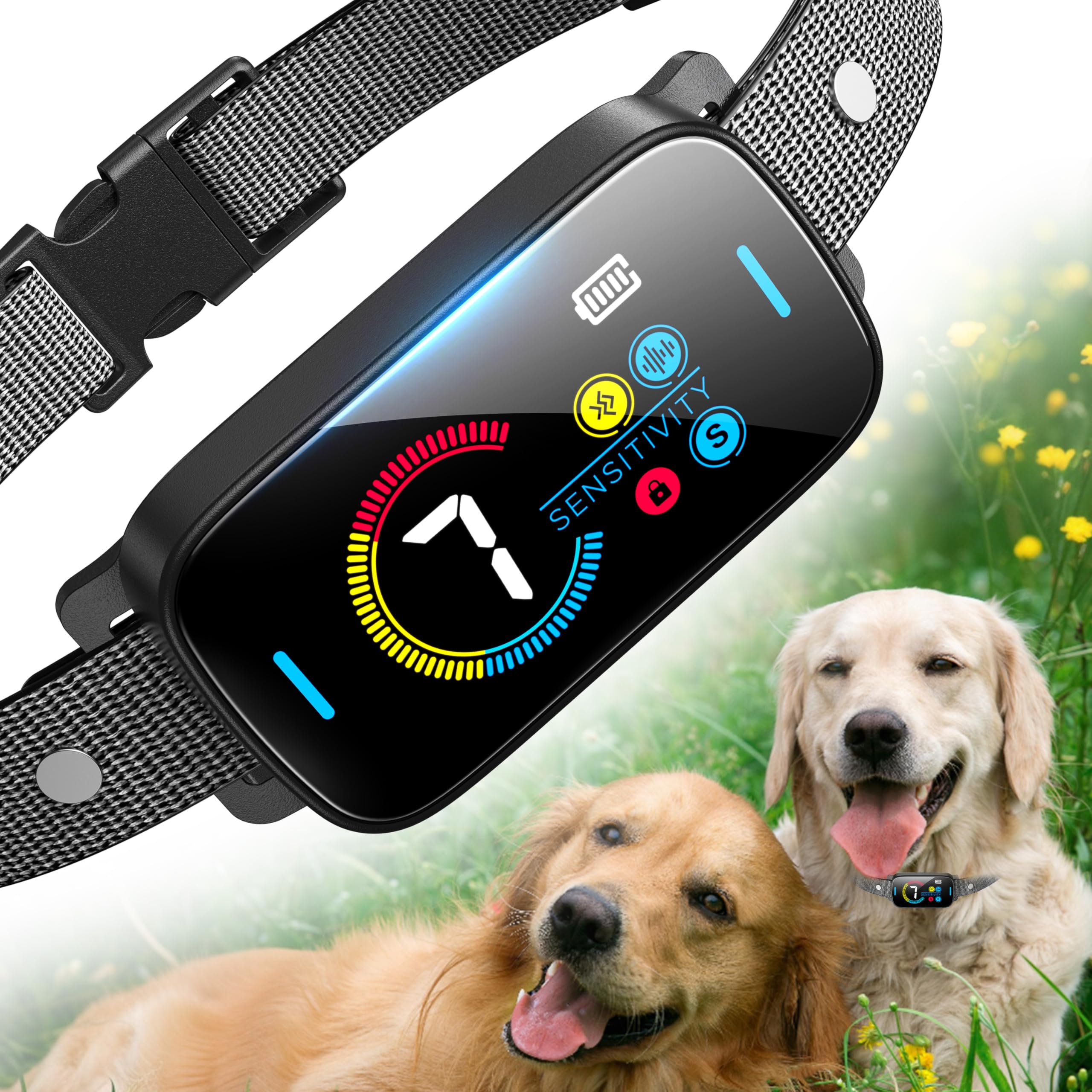 Upgrade Ultrasonic Bark Collar For Large Medium Small For Dogs Smart Automatic Bark Collar Rechargeable Anti Barking Training Co