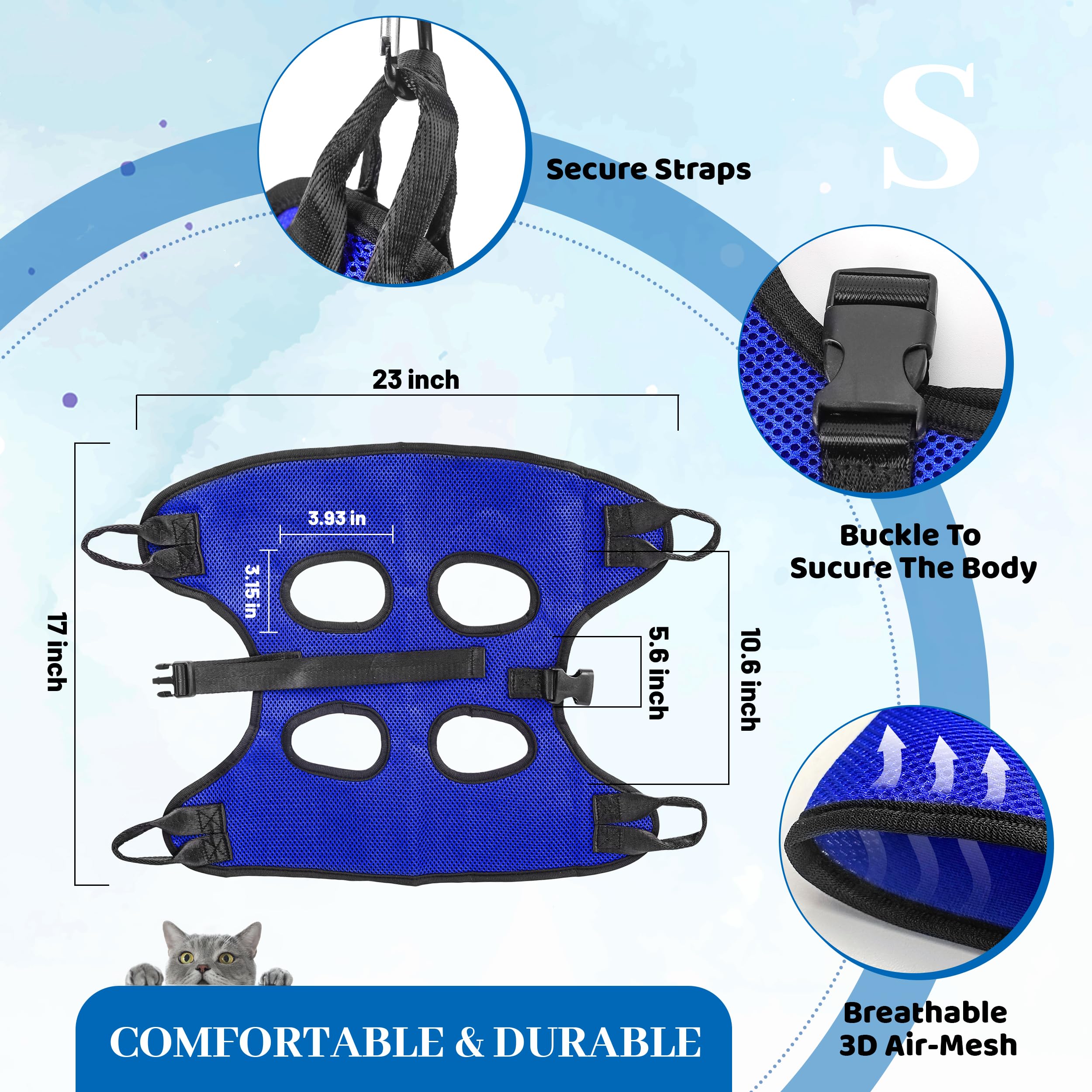 Patiencet Dog Grooming Hammock, Pet Grooming Hammock For Cats & Dogs, Dog Holder For Nail Trimming, Cat Sling For Nail Trimming