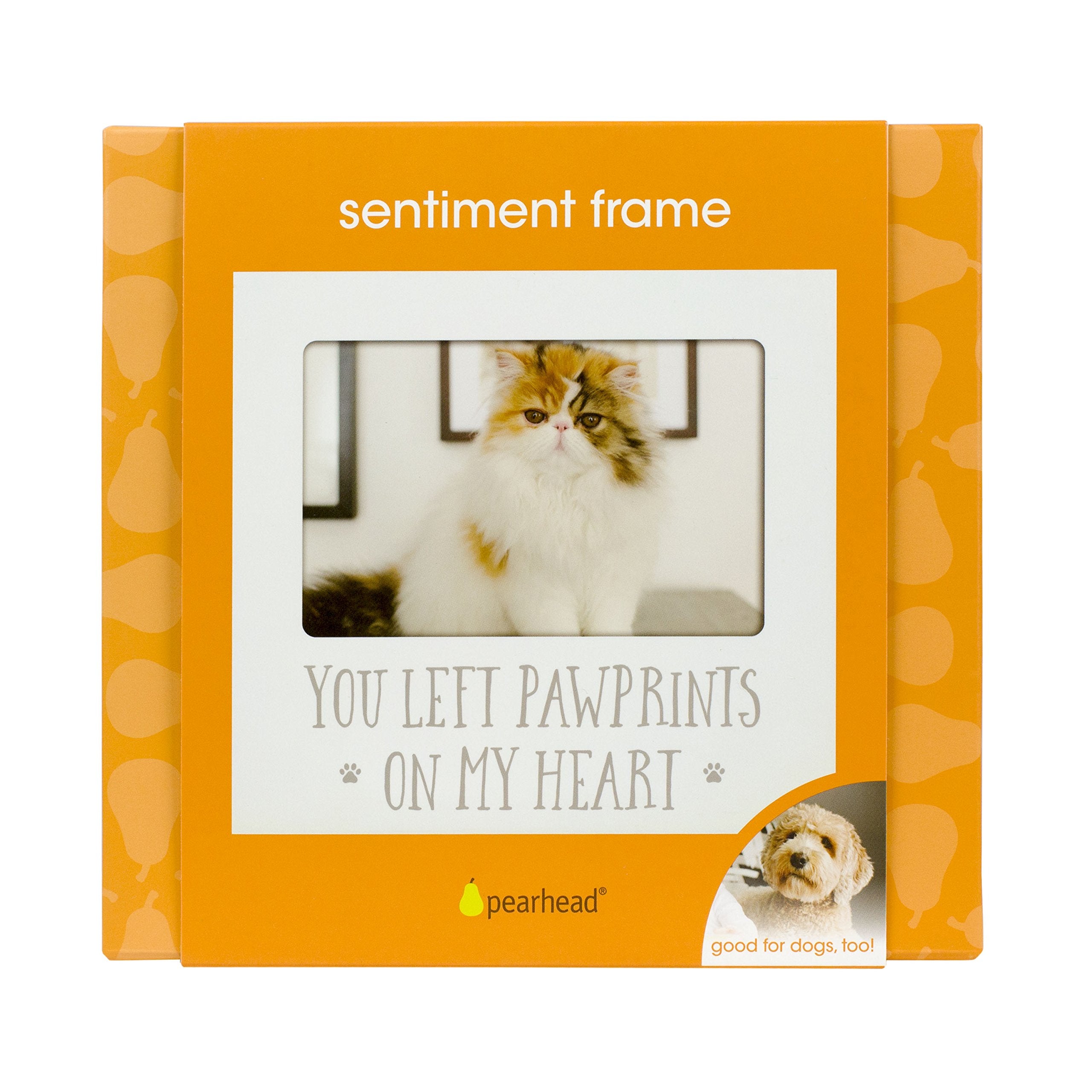 Pearhead Pet Keepsake Picture Frame - You Left Pawprints on my Heart - White - Model 83026 - Ideal for Dog or Cat Owners