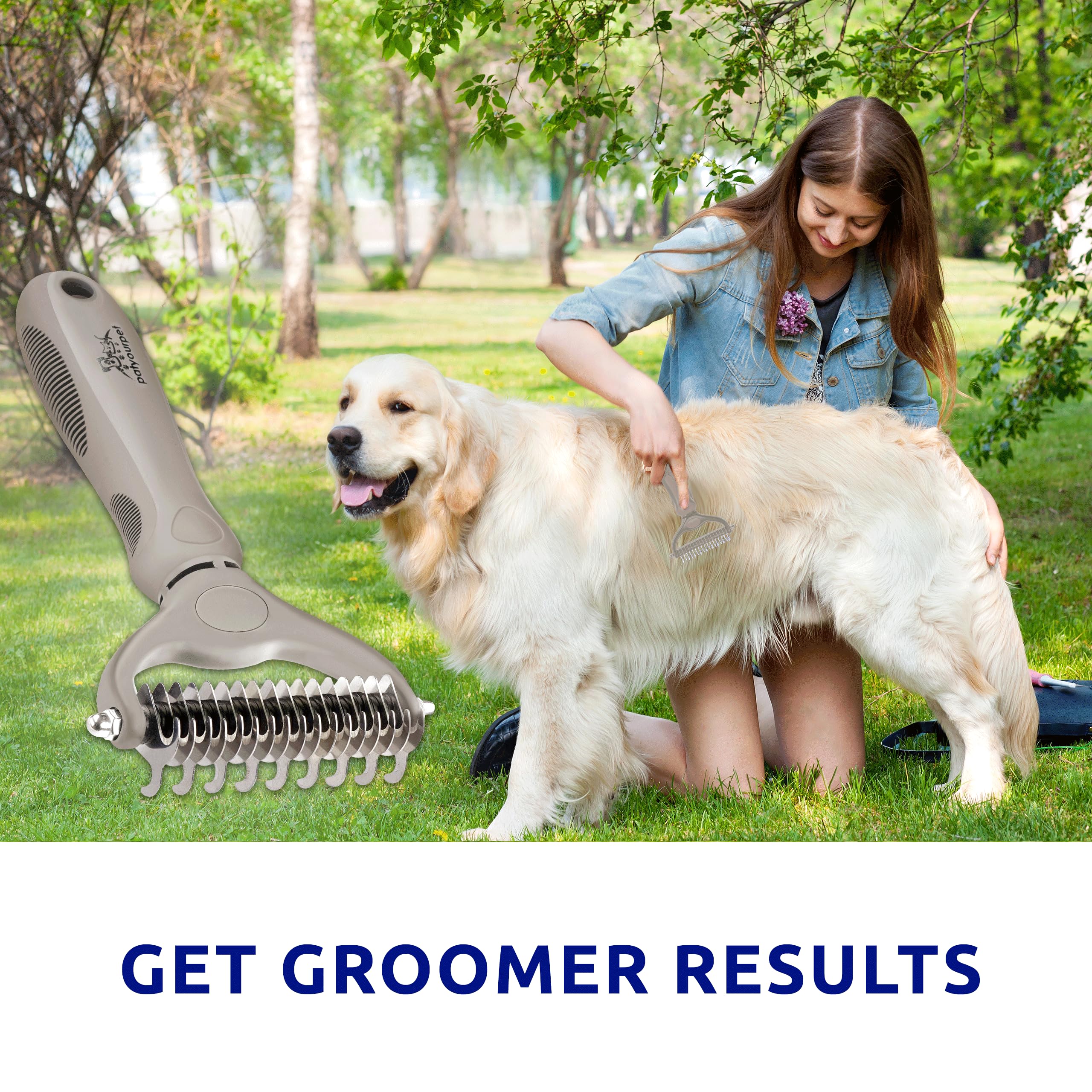 Pat Your Pet Deshedding Dog Brush For Shedding - Cat Brushes For Indoor Cats, Double-Sided Cat Brush Deshedding & Grooming Tool