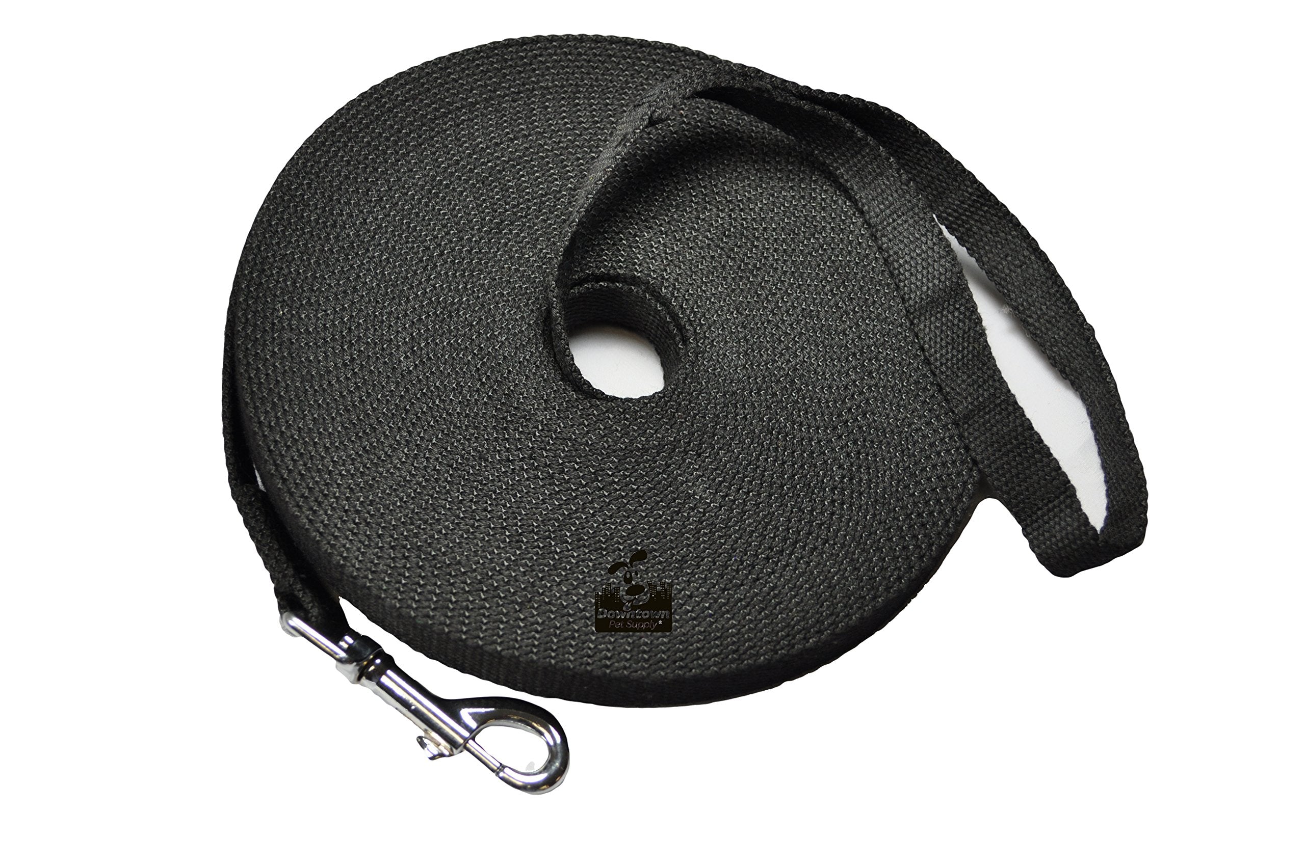 Long Dog Puppy Obedience Recall Training Agility Lead, Leash - BLACK, 15 Foot - by, Downtown Pet Supply