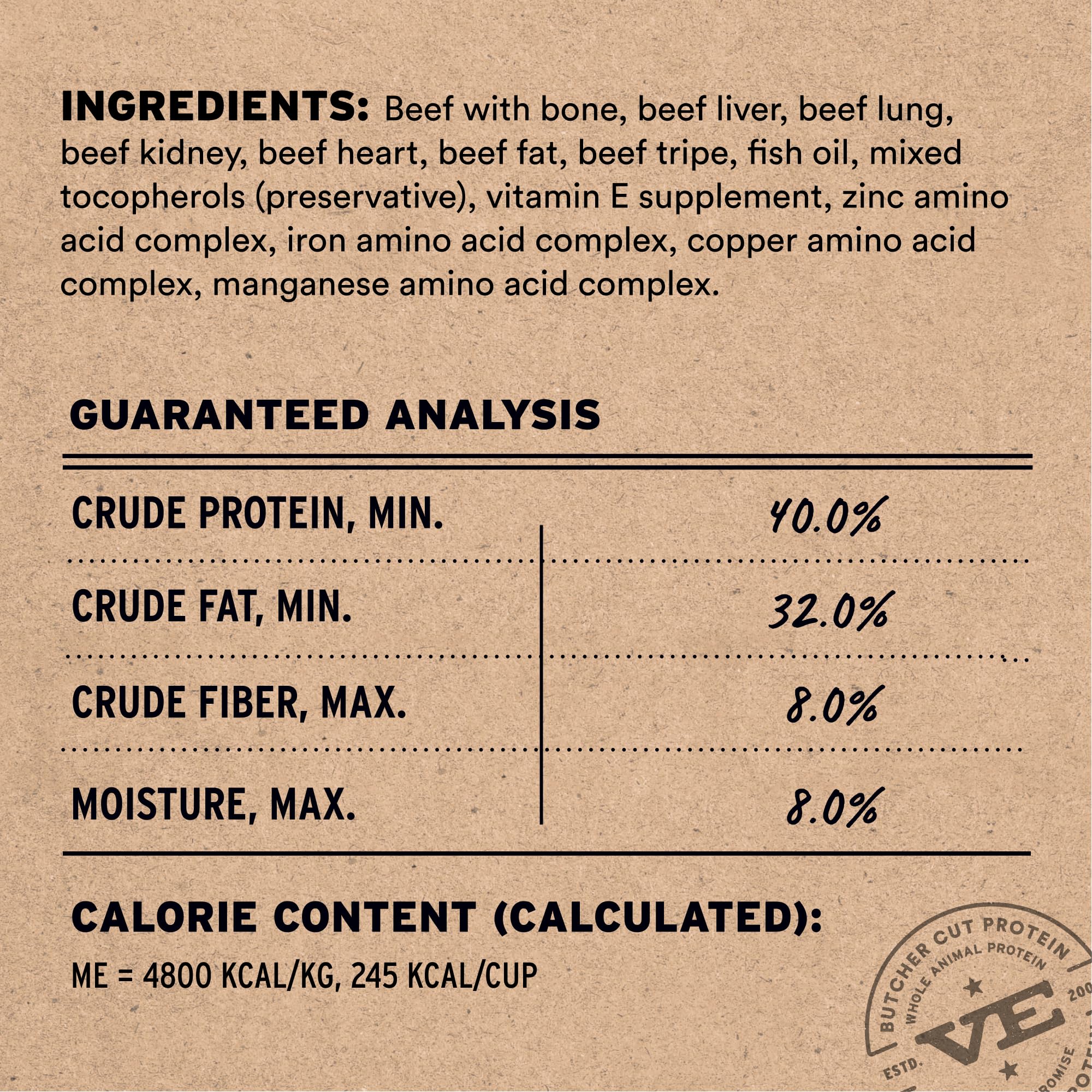 Vital Essentials Freeze-Dried Raw Dog Food, Beef Crunchy Nibs | Complete Meal or Mixer | High Protein Dog Food | 14 oz