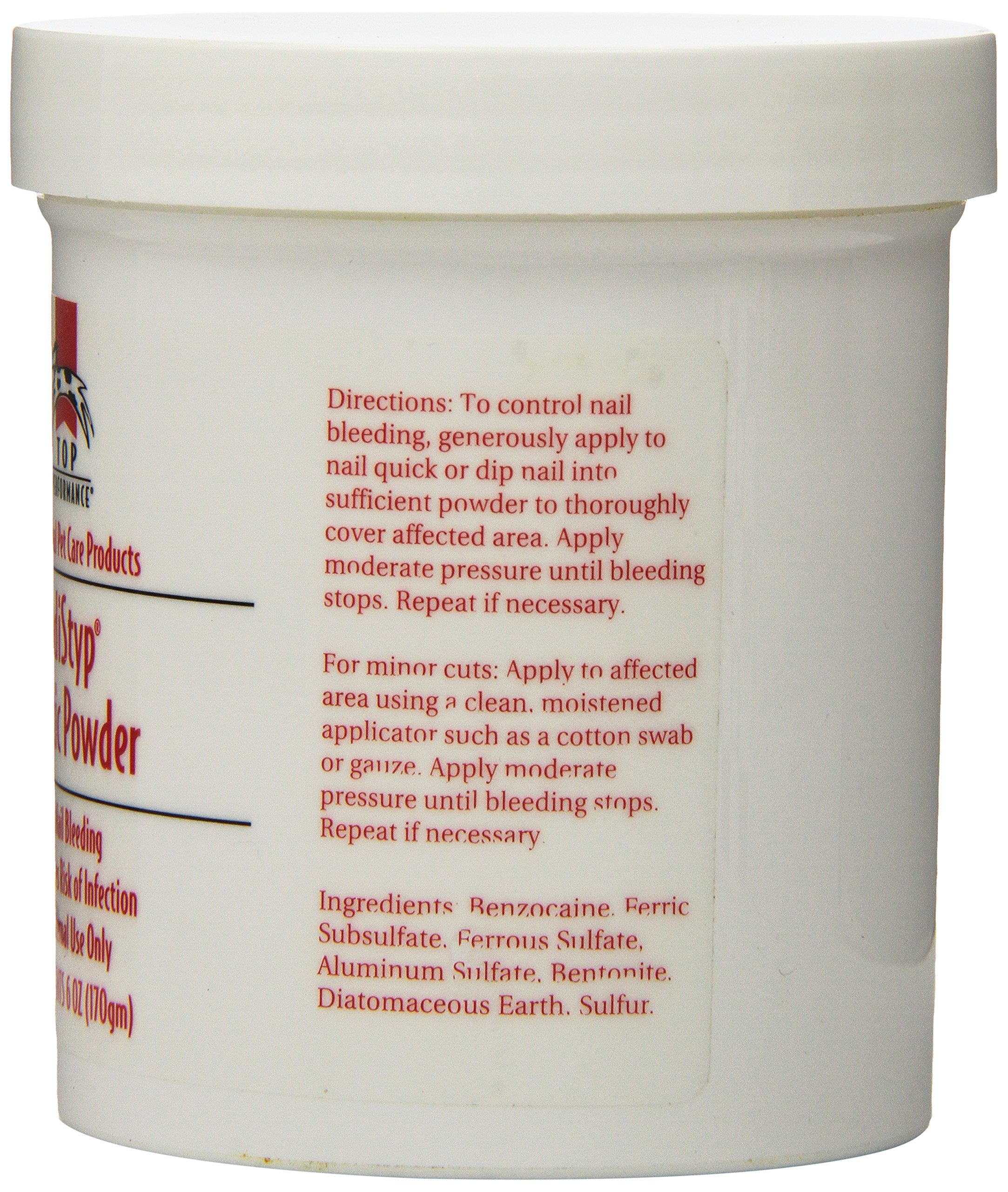 Top Performance Medistyp Pet Styptic Powder With Benzocaine — Fast-Acting First Aid Powder For Treating Minor Cuts And Abrasions On Pets, 6 Oz.