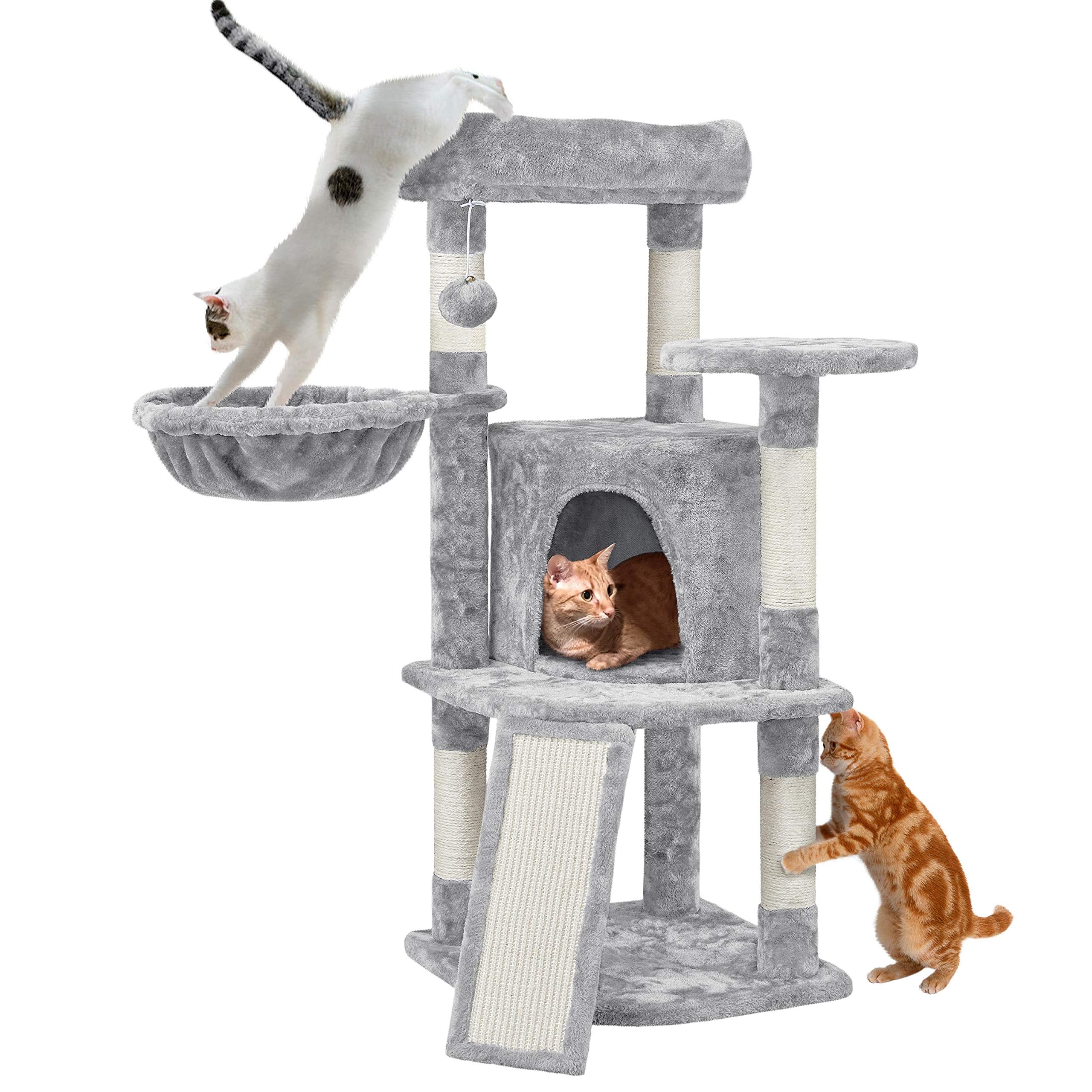 Yaheetech Cat Tree, 42In Cat Tower For Indoor Cats, Pet House With Large Perch & Scratching Posts & Cozy Condo & Scratching Ramp