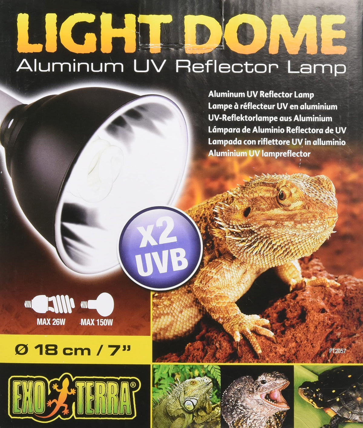 Exo Terra Light Dome, Aluminum Uv Reflector Lamp For Reptile Terrariums, 5.5 Inches