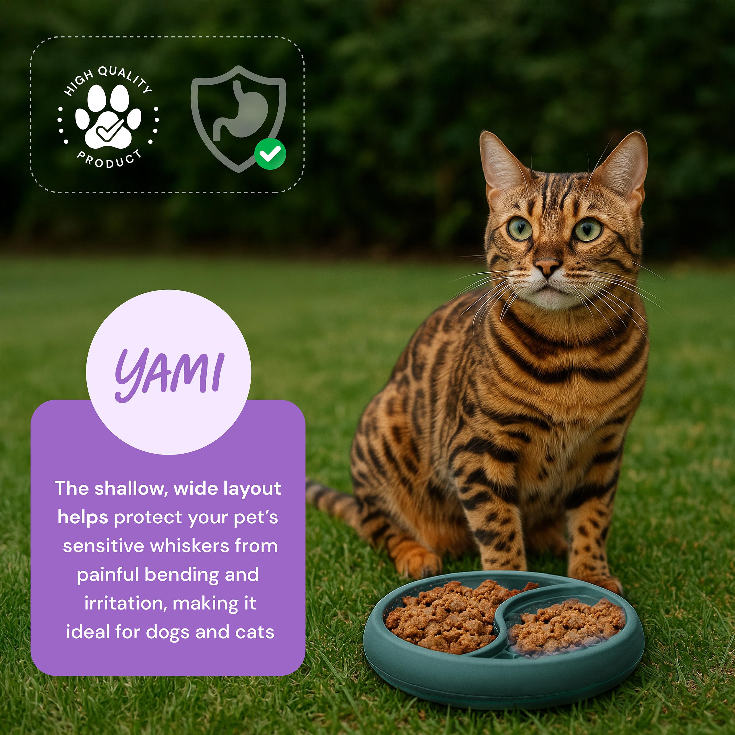 YAMI Bowl Lick Mat for Dogs & Cats, Slow Feeder Bowls, Cat Slow Feeder, Dog Enrichment Toys with Suction Cup for Anxiety Relief,