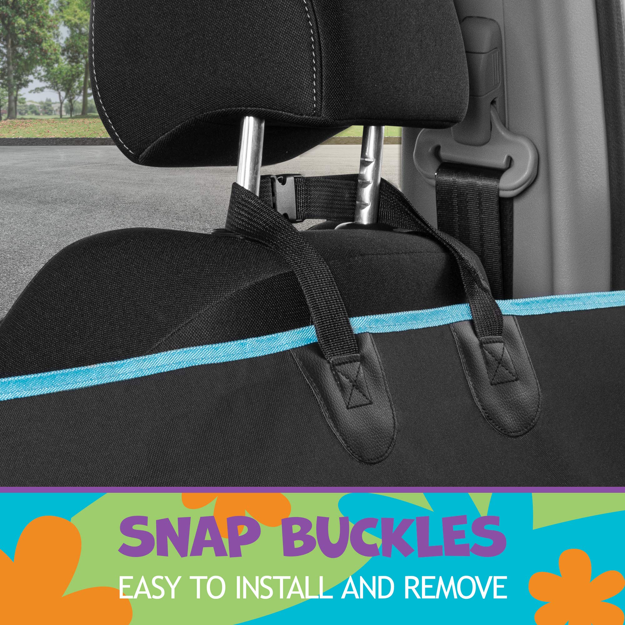 Bdk Scooby Doo Dog Car Seat Cover For Back Seat ?Hammock Dog Seat Protector With Storage Pocket, Heavy Duty Rear Bench With Non-Slip Stitching, Interior Covers For Auto Truck Van Suv