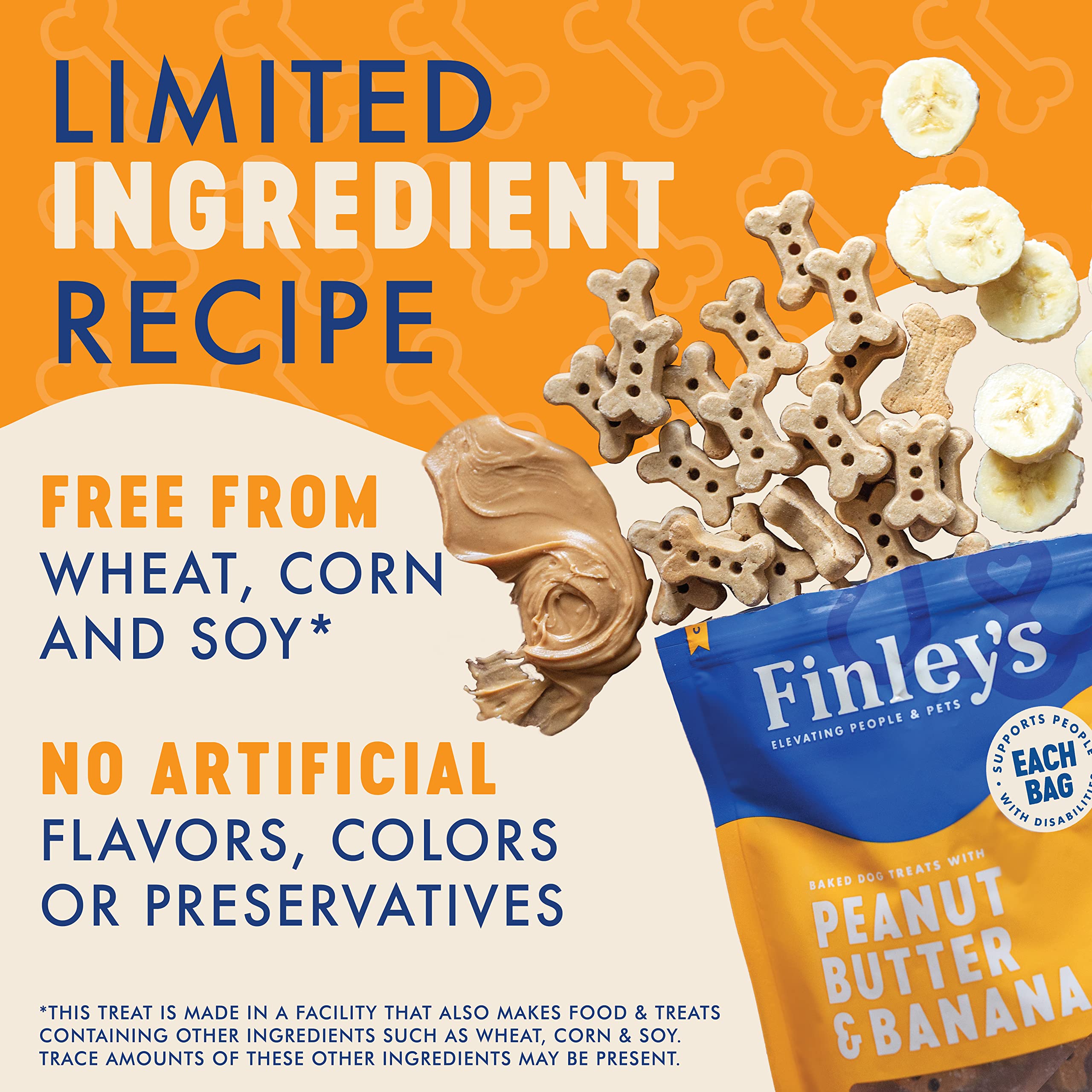 Finleys Peanut Butter & Banana Dog Biscuit Treats, All Natural, Limited Ingredient Dog Treats, 12 Ounce (Pack of 1)