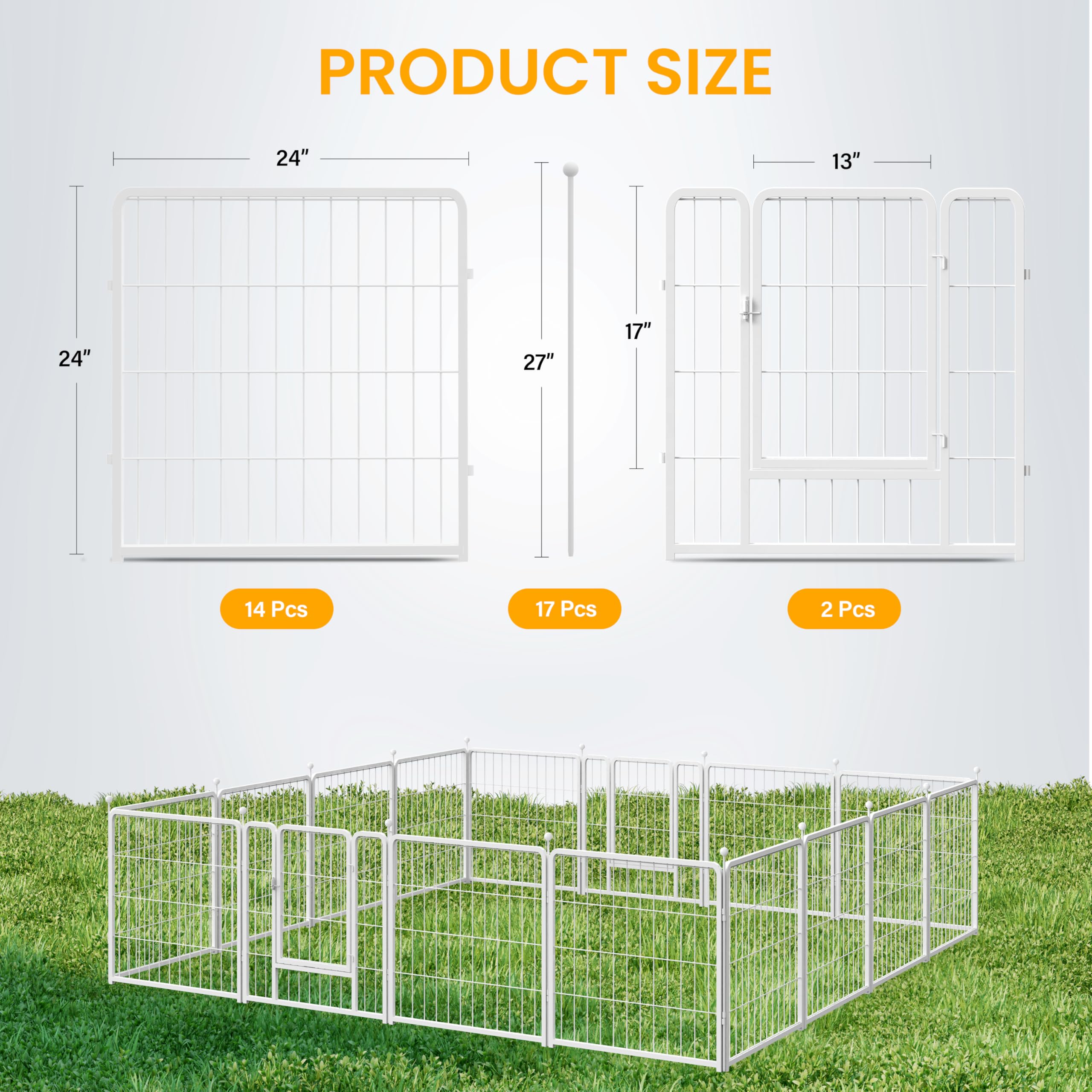 Dog Playpen 24 Inch 16 Panels, Ideal Dog Fence For Puppy/Small Dogs Indoor & Outdoor Bliss, Perfect Dog Pen For Camping, Yard, R