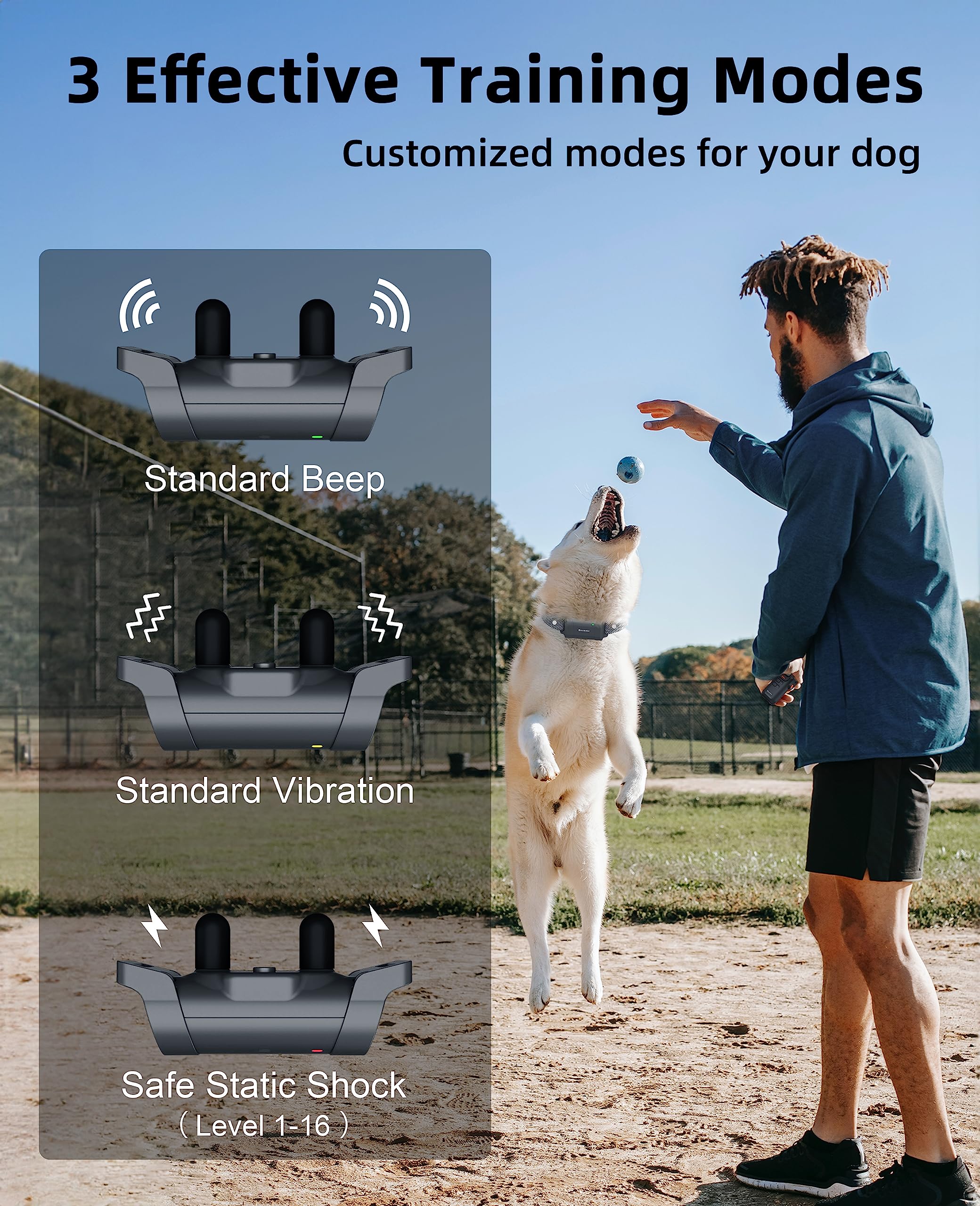Bousnic Dog Shock Collar With Remote - [New Edition] 4000Ft Dog Training Collar For Large Medium Small Dogs (8-120Lbs) Waterproo