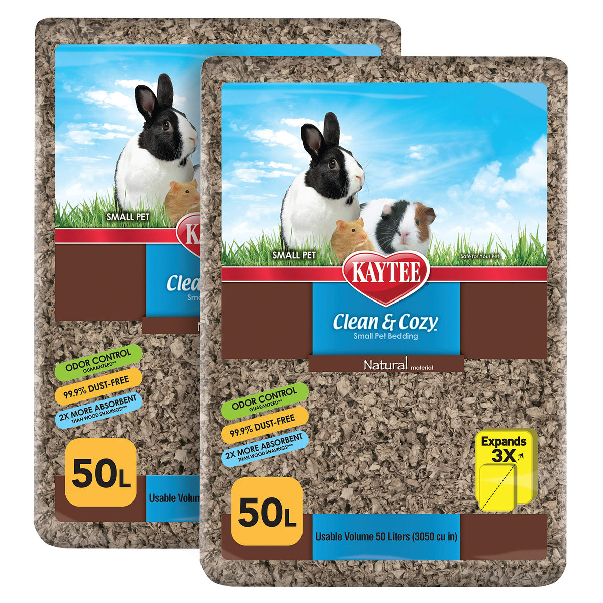 Kaytee Clean & Cozy Natural Paper Bedding, Made For Small Animals, 100 Liters