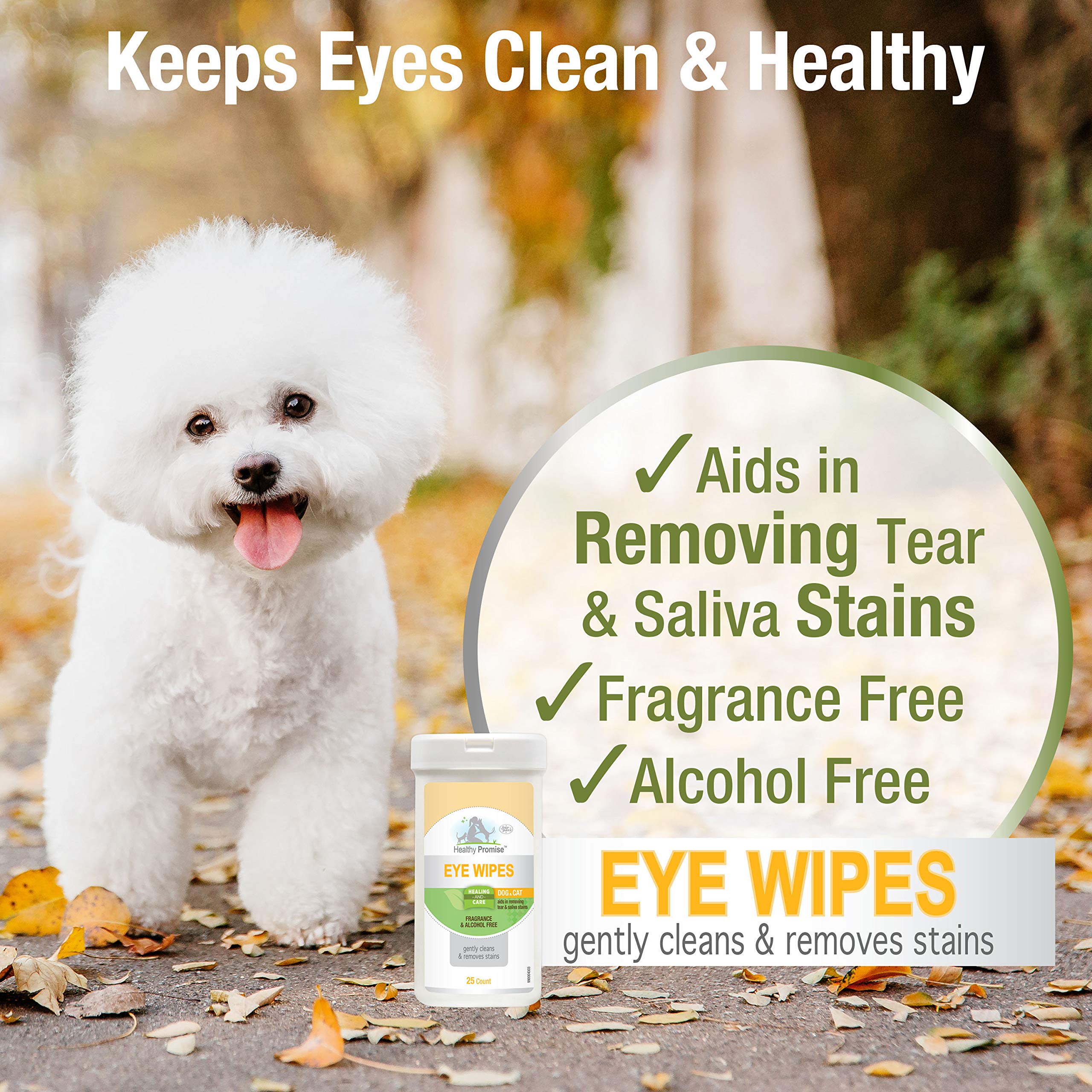 Four Paws Healthy Promise Pet Eye Wipes For Dogs And Cats 25 Count