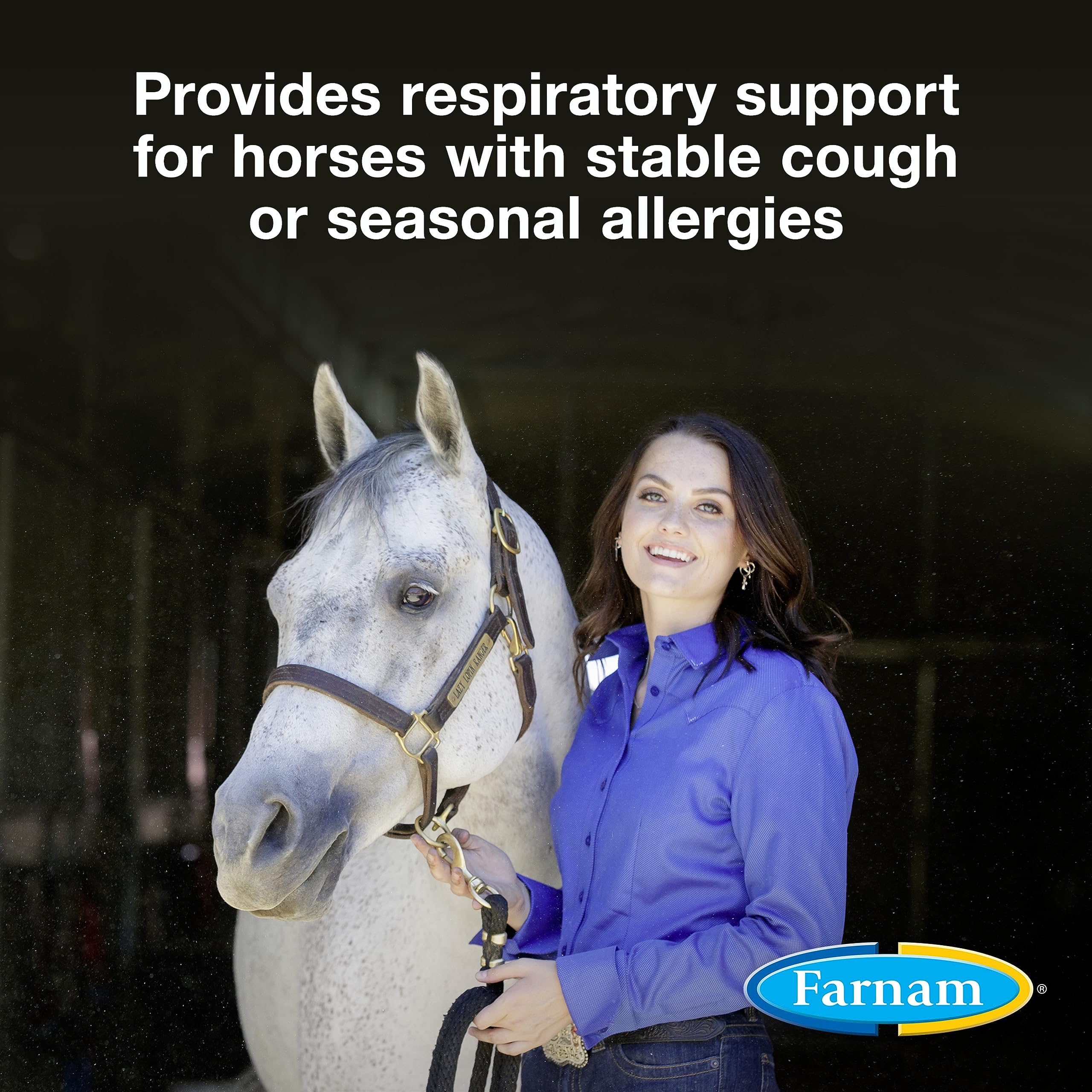 Farnam Cough Free Horse Cough Supplement Pellets, Provides Respiratory Support for Horses with Seasonal Allergies or Stable Coug