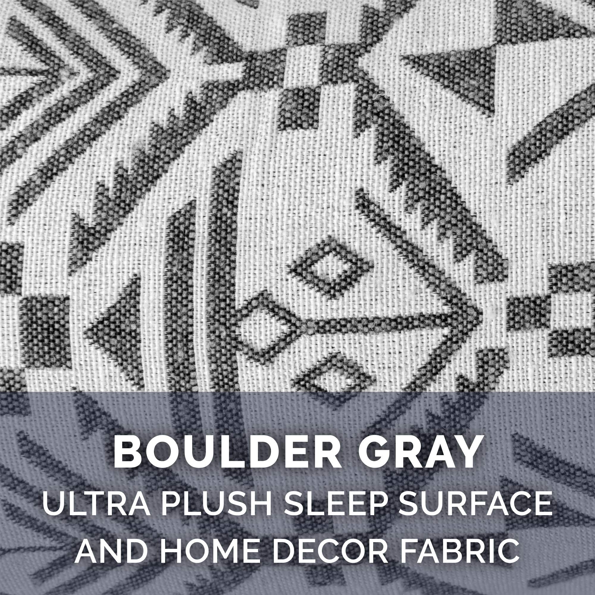 Furhaven Replacement Dog Bed Cover Plush & Southwest Kilim D  cor Sofa-Style, Machine Washable - Boulder Gray, Large