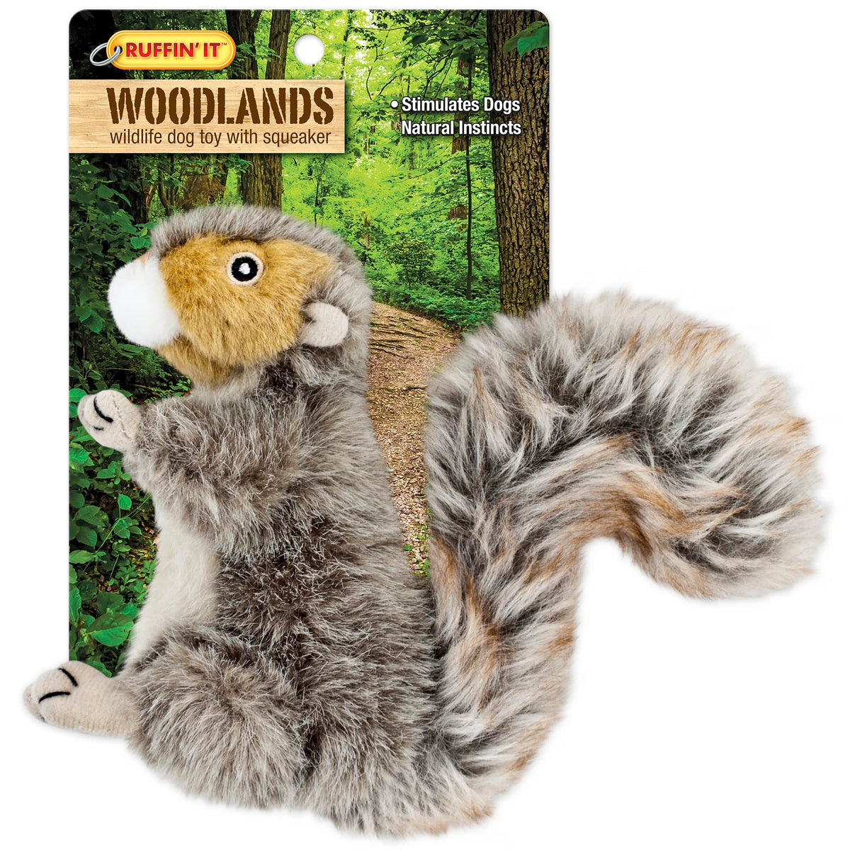 Ruffin' It Reaowazo Woodlands Plush Squirrel Dog Toy, Small