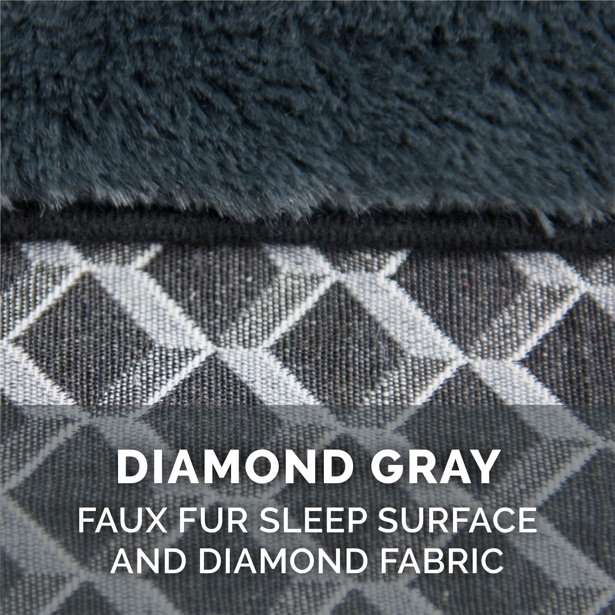 Furhaven Replacement Dog Bed Cover Comfy Couch Plush & D  Cor Sofa-Style, Machine Washable - Diamond Gray, Jumbo (X-Large)